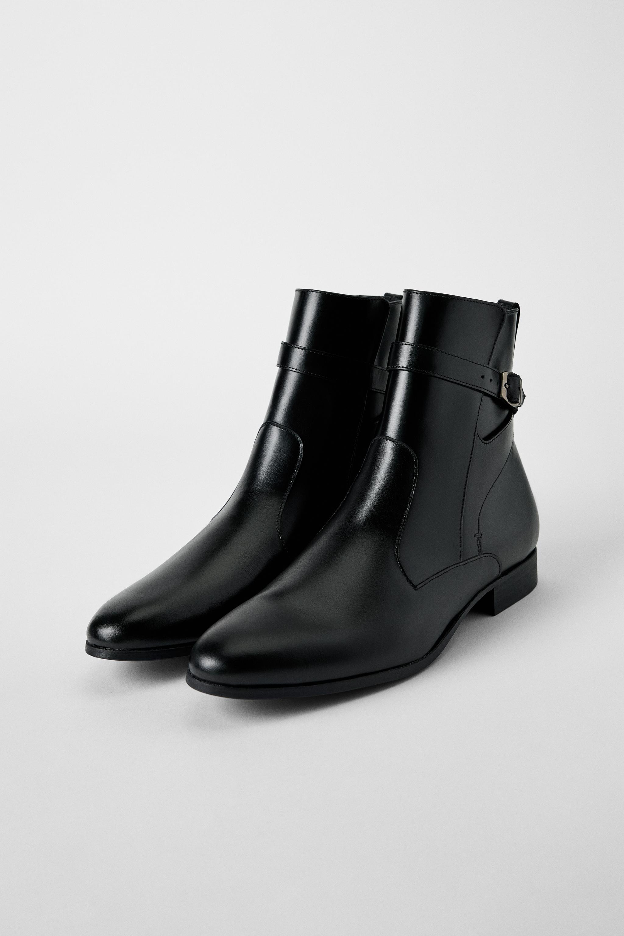 LEATHER BUCKLE BOOTS BOBBY GILLESPIE X ZARA