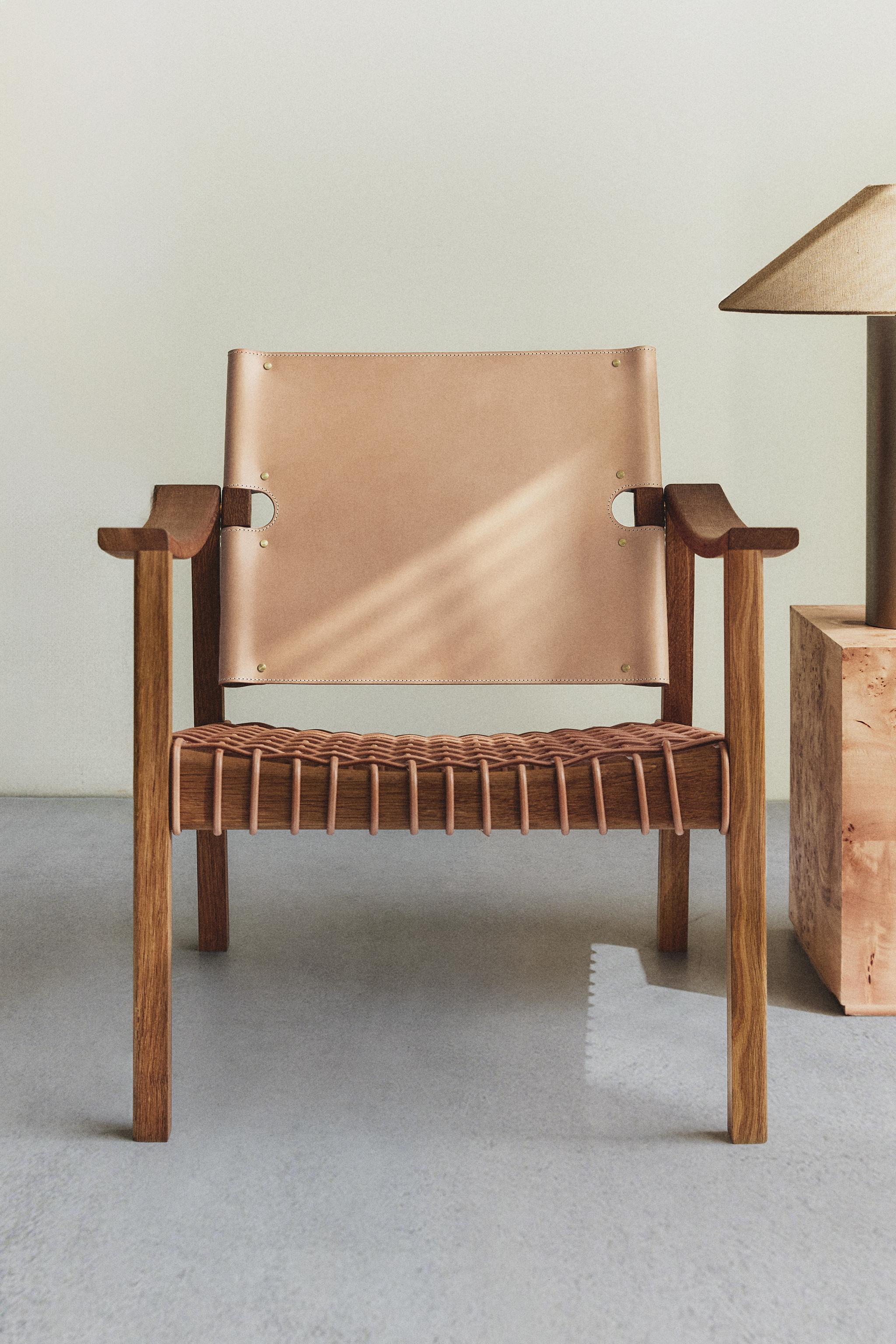 OAK WOOD LEATHER CHAIR X OTZI