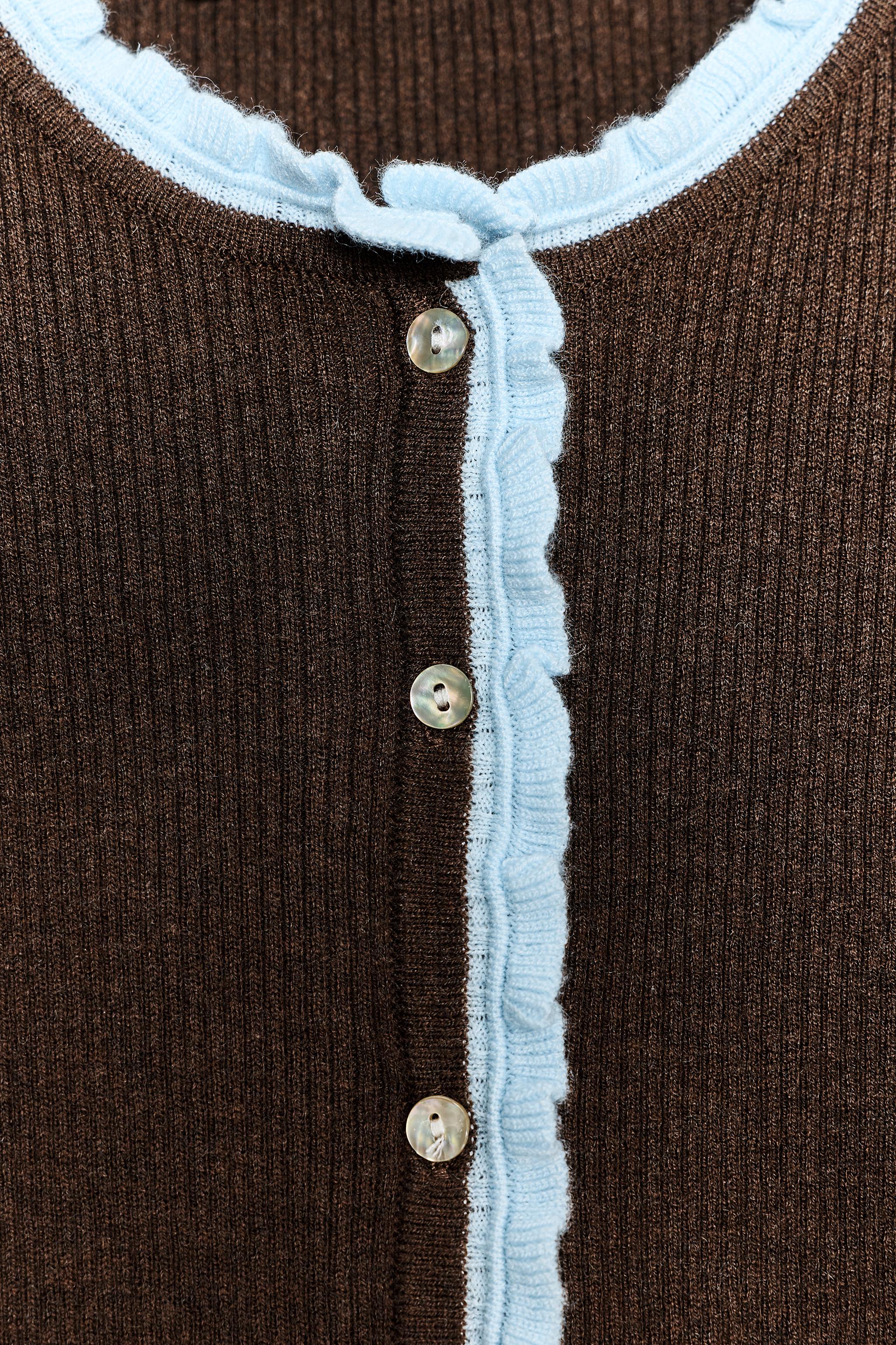 SHORT SLEEVE COMBINATION KNIT JACKET