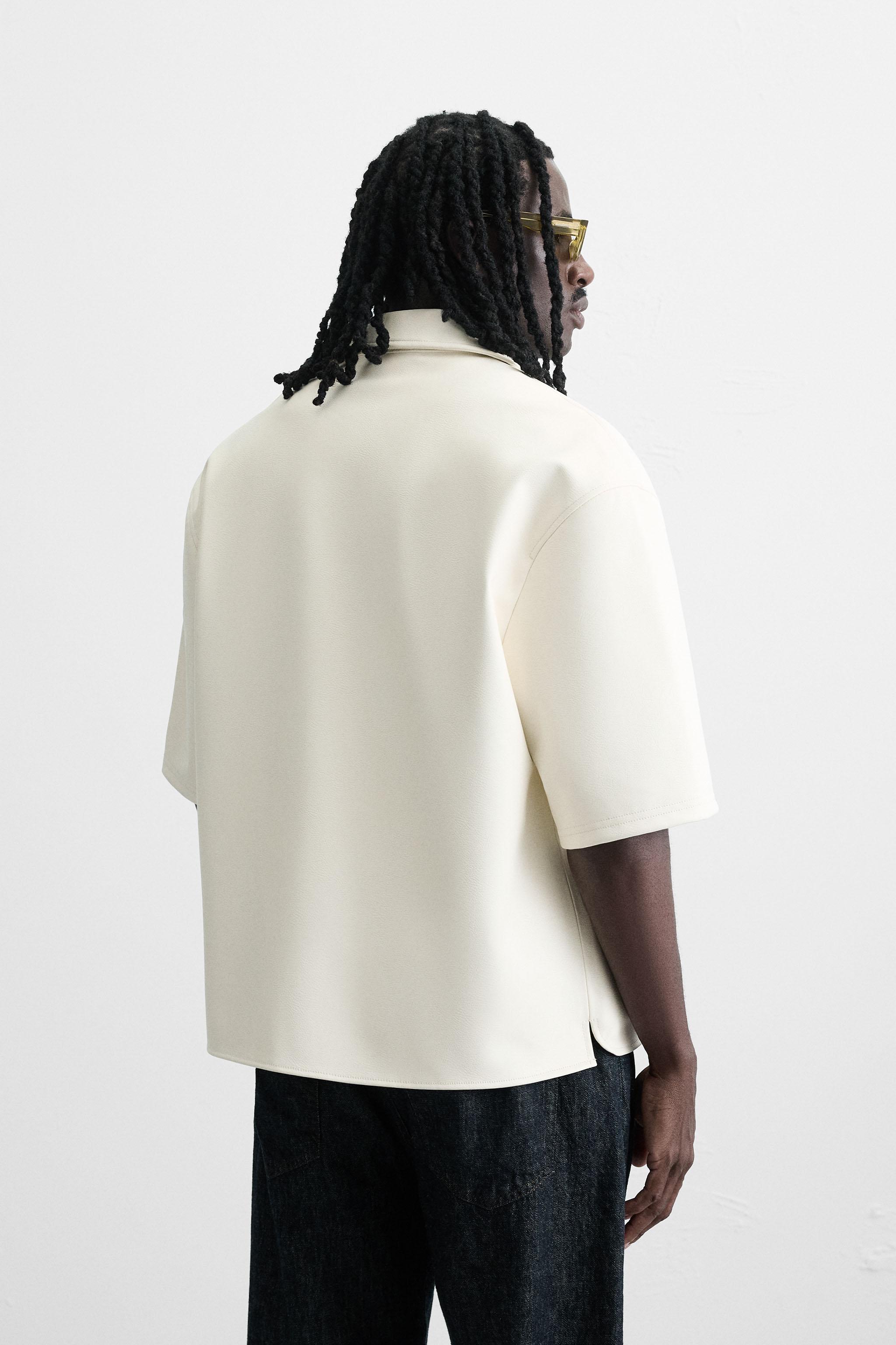 FAUX LEATHER OVERSHIRT