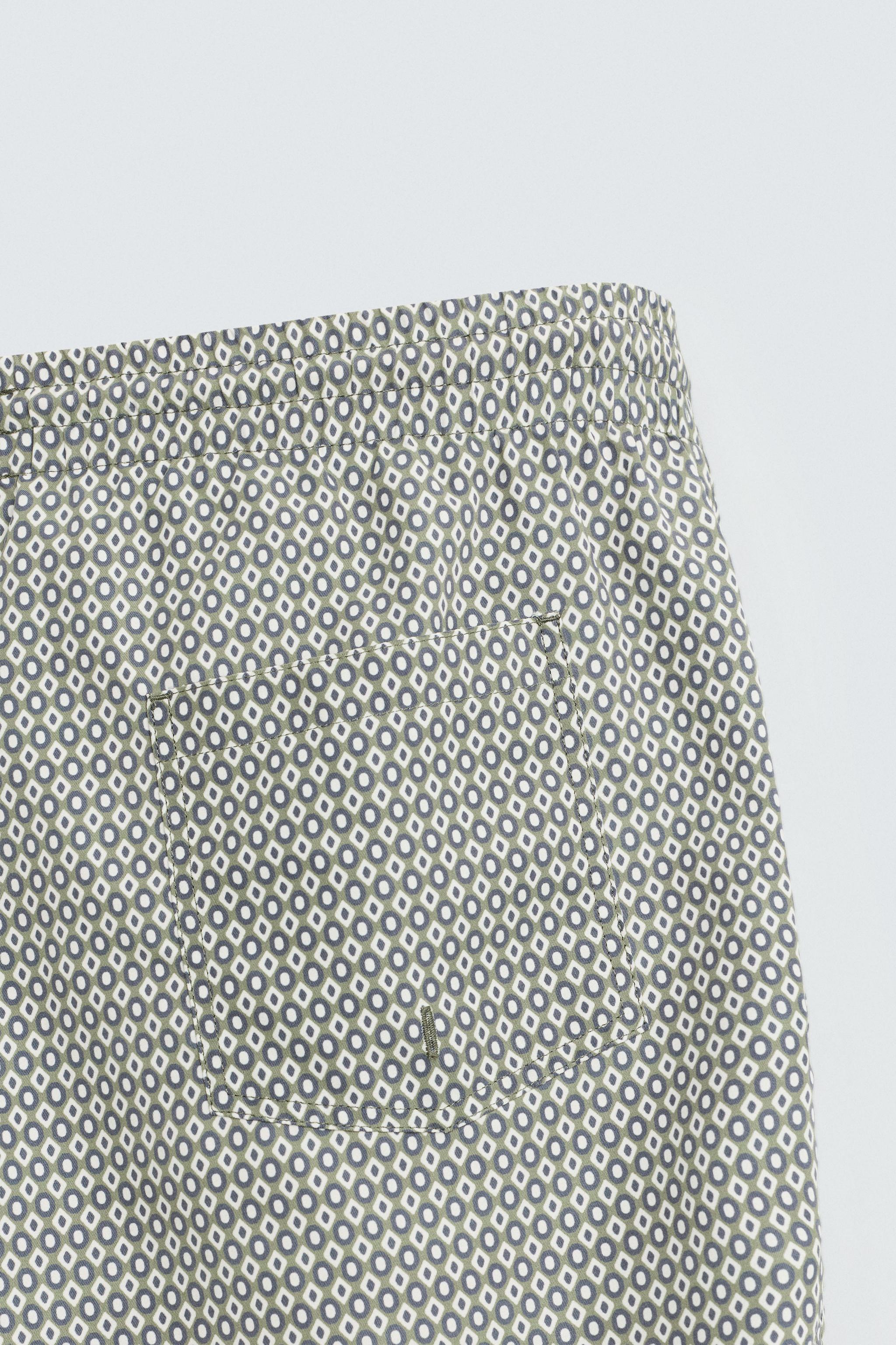 GEOMETRIC PRINT MID-LENGTH SWIMSUIT