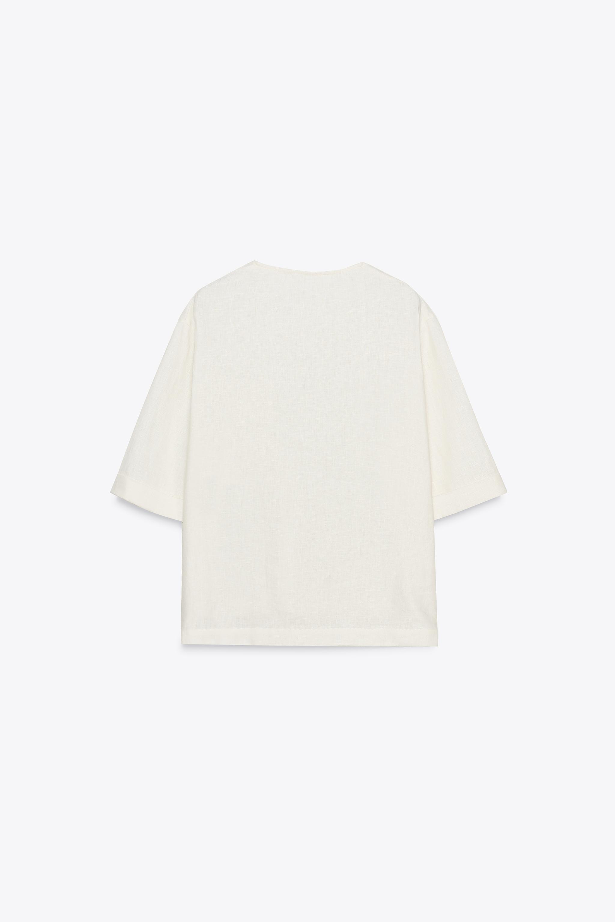 ZW COLLECTION LINEN SHORT SLEEVE TOP