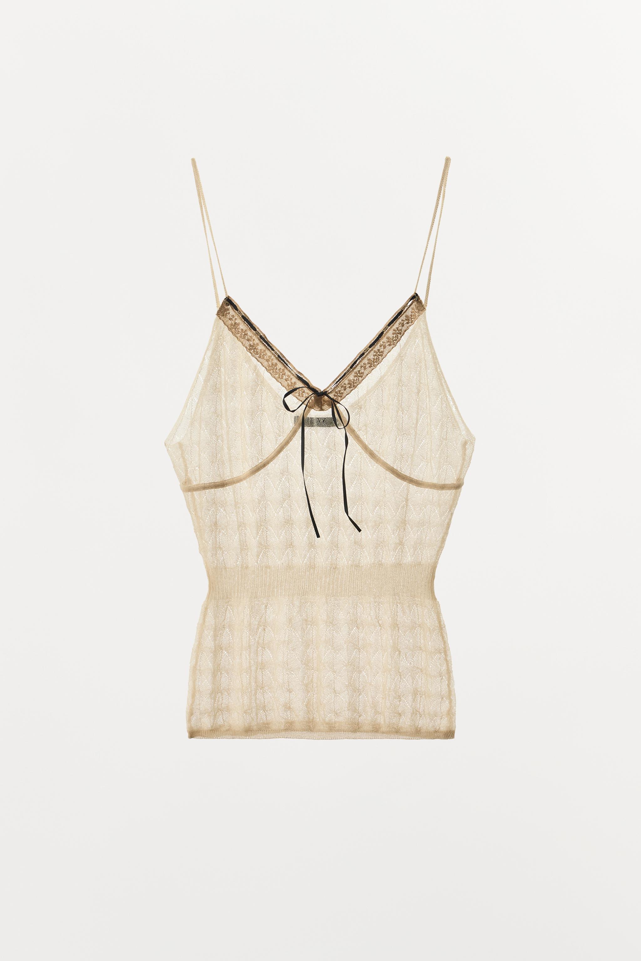 CONTRAST BOW KNIT TOP