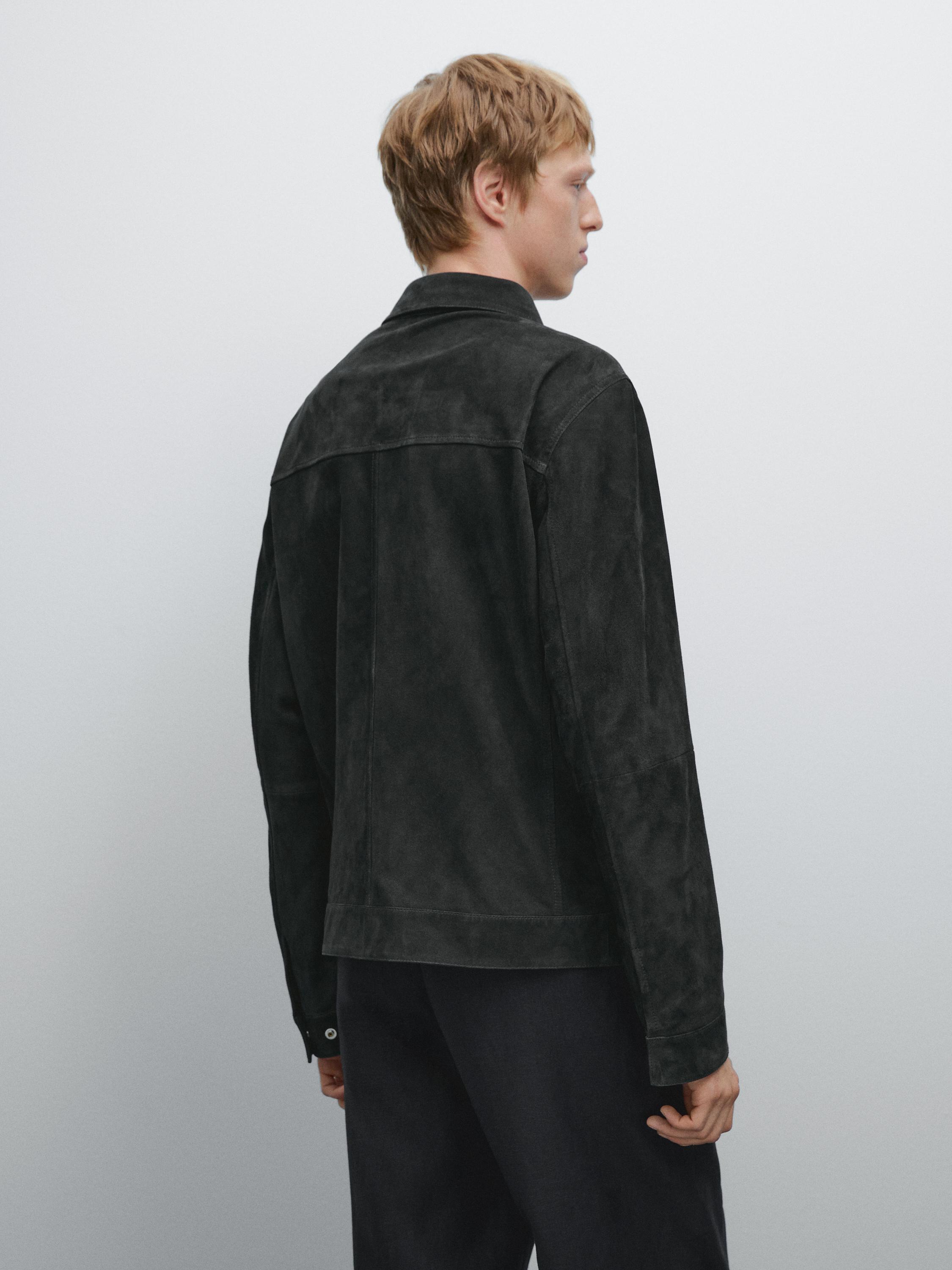 Suede leather jacket