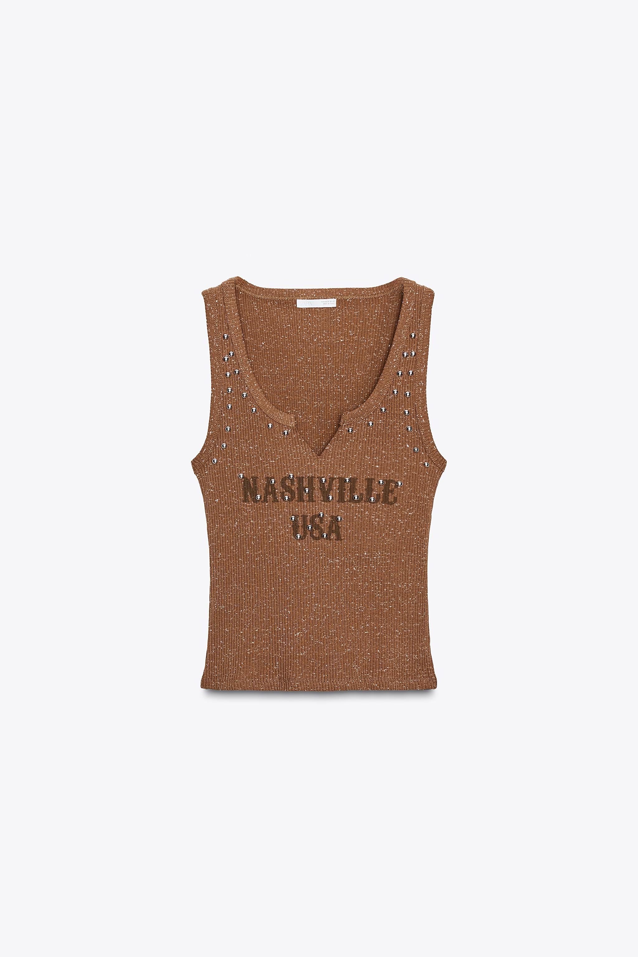 WASHED EFFECT STUDDED TOP