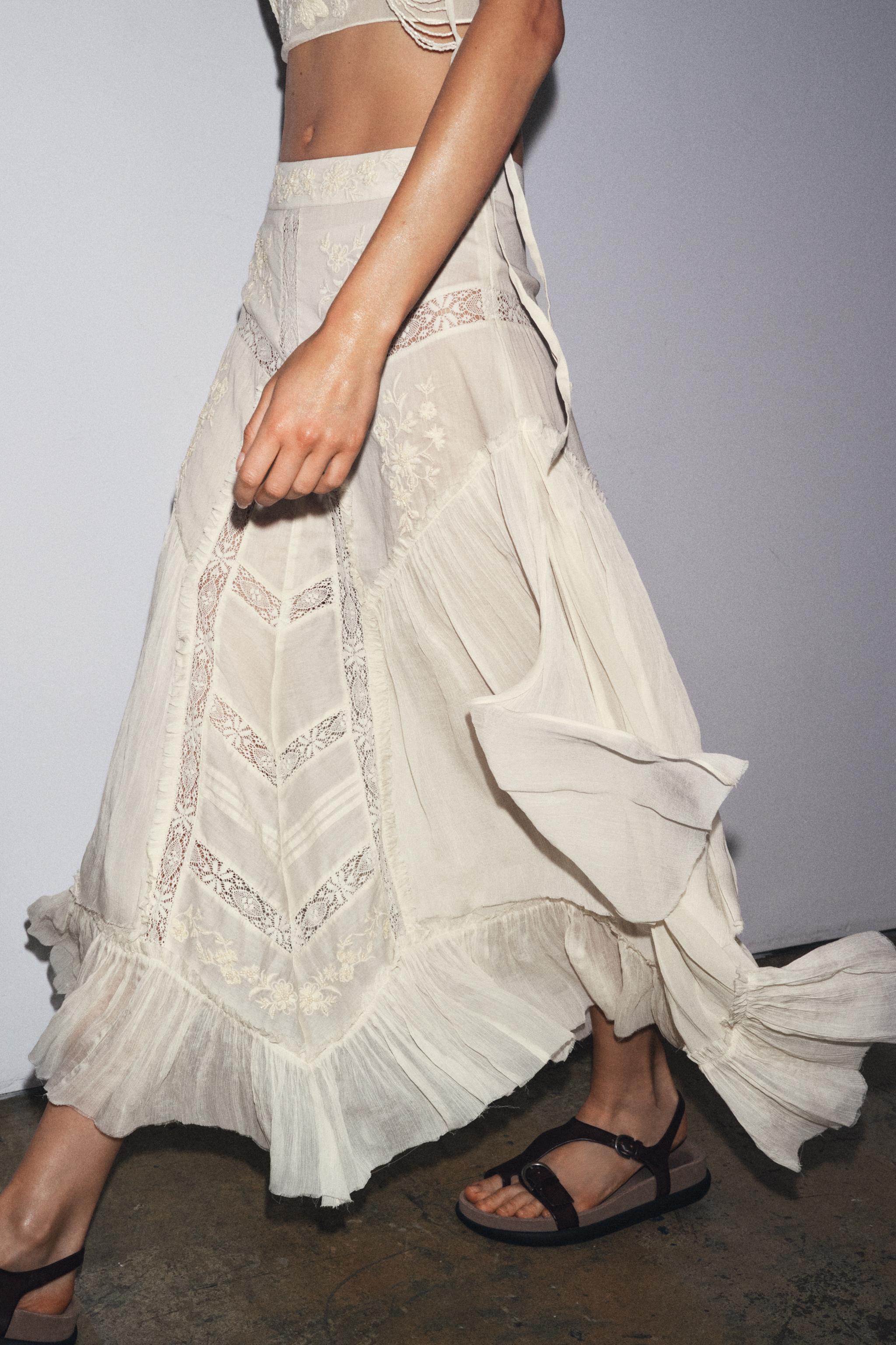 LIMITED EDITION EMBROIDERED LACE COMBINATION SKIRT