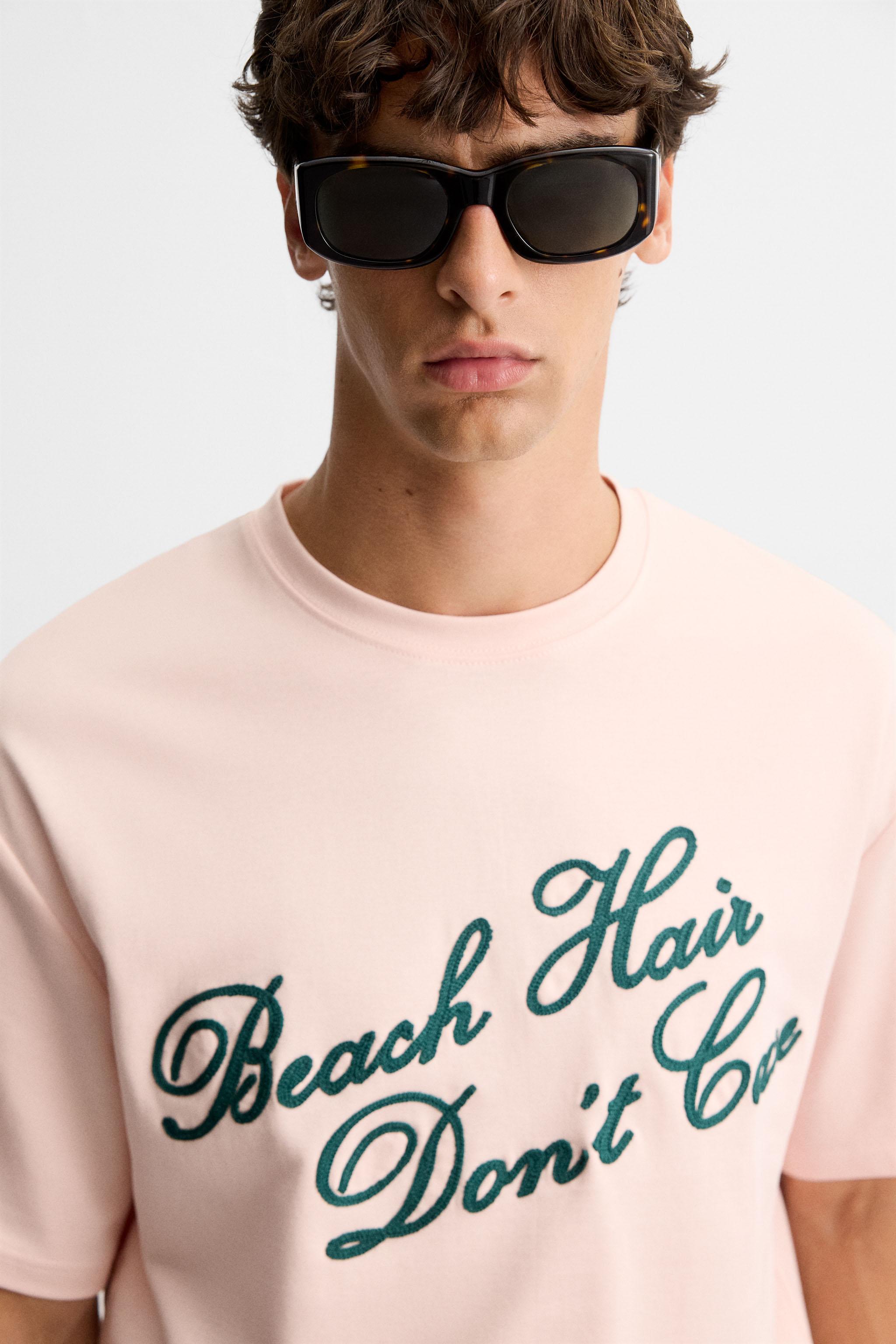 EMBROIDERED TEXT T-SHIRT