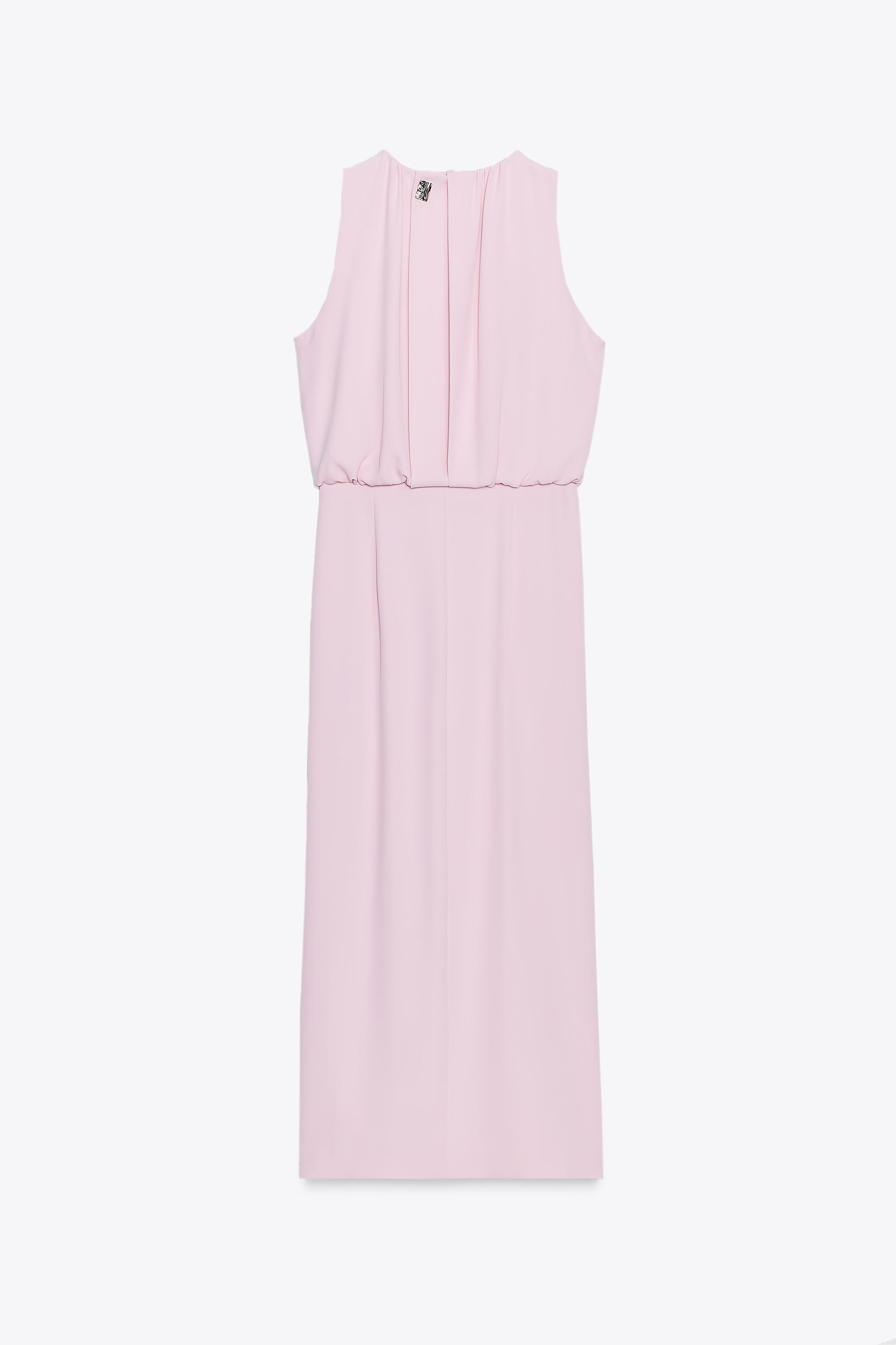 RUCHED WAIST MIDI DRESS