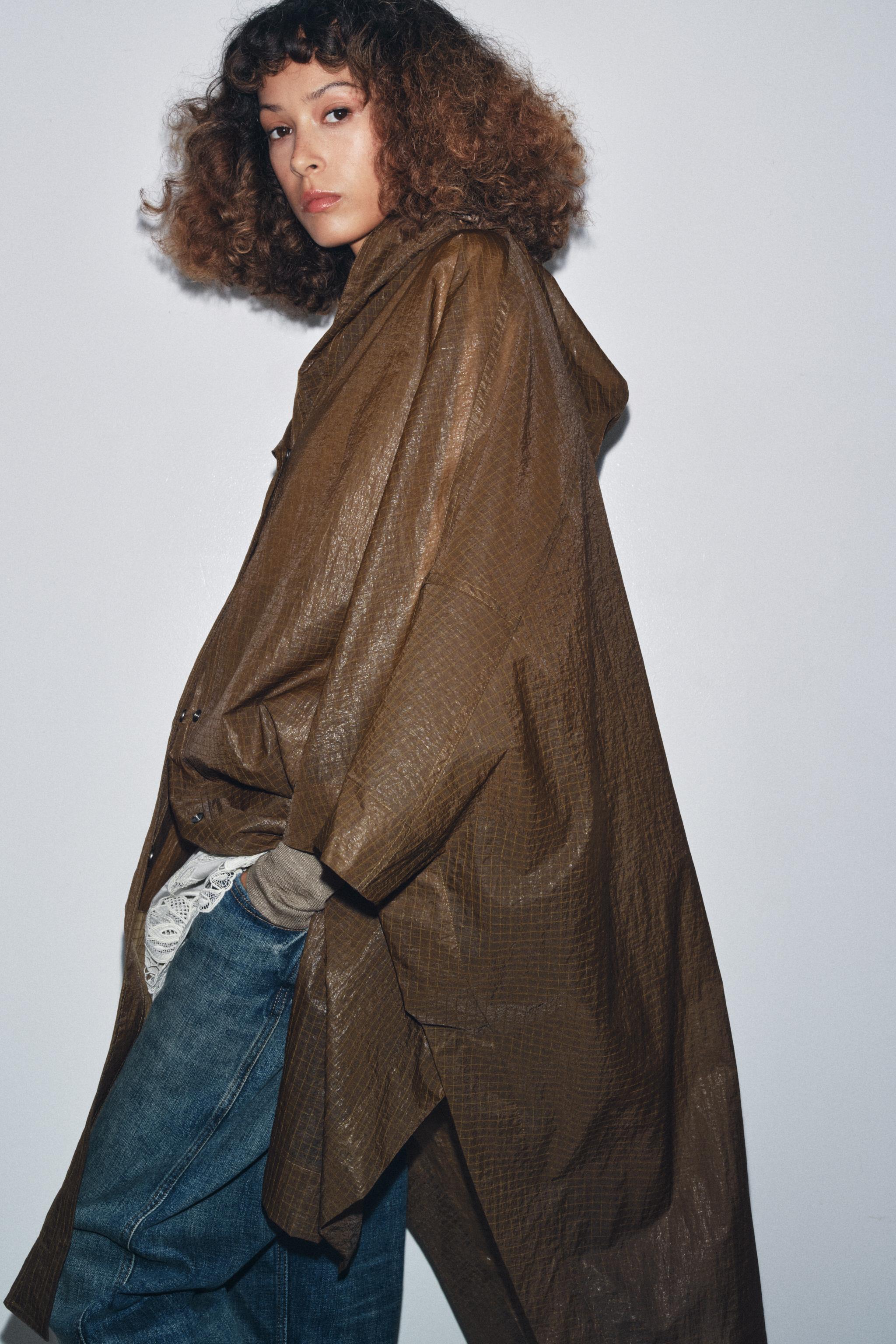 OVERSIZED CAPE PARKA WITH HOODIE ZW COLLECTION