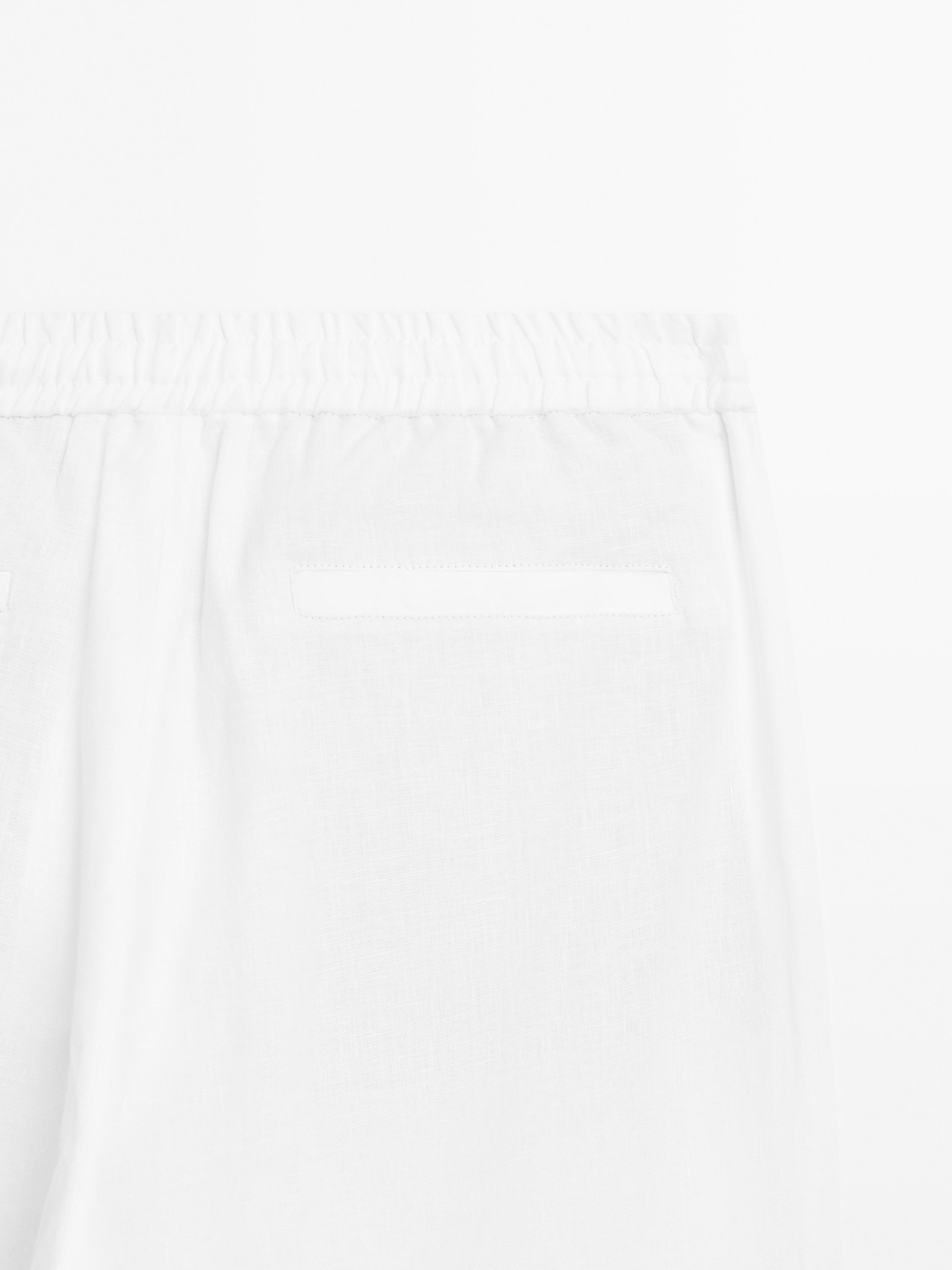 100% linen jogger fit trousers