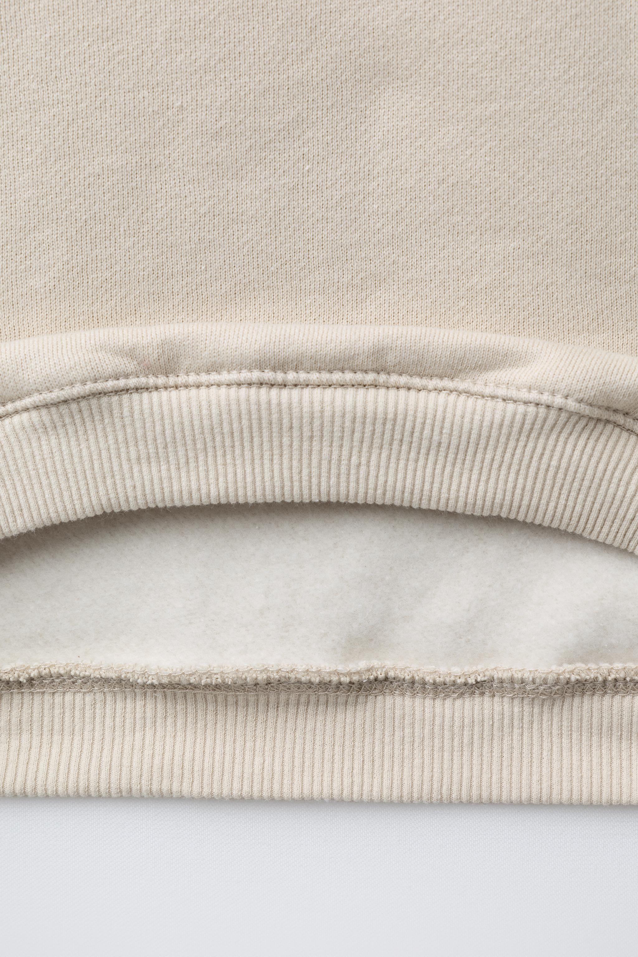 BEAR PRINT AND EMBROIDERED TEXT SWEATSHIRT