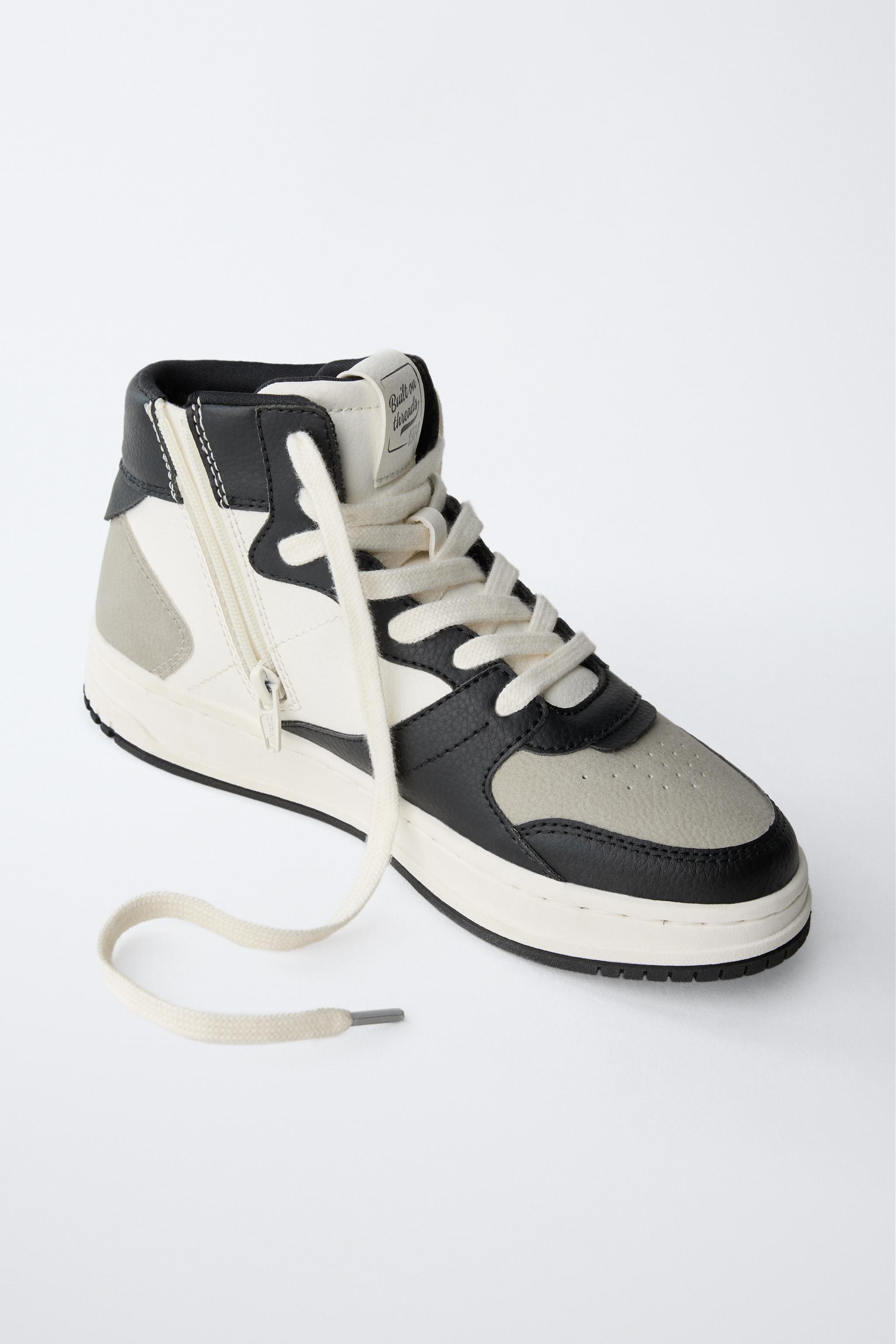 CONTRAST HIGH-TOP SNEAKERS