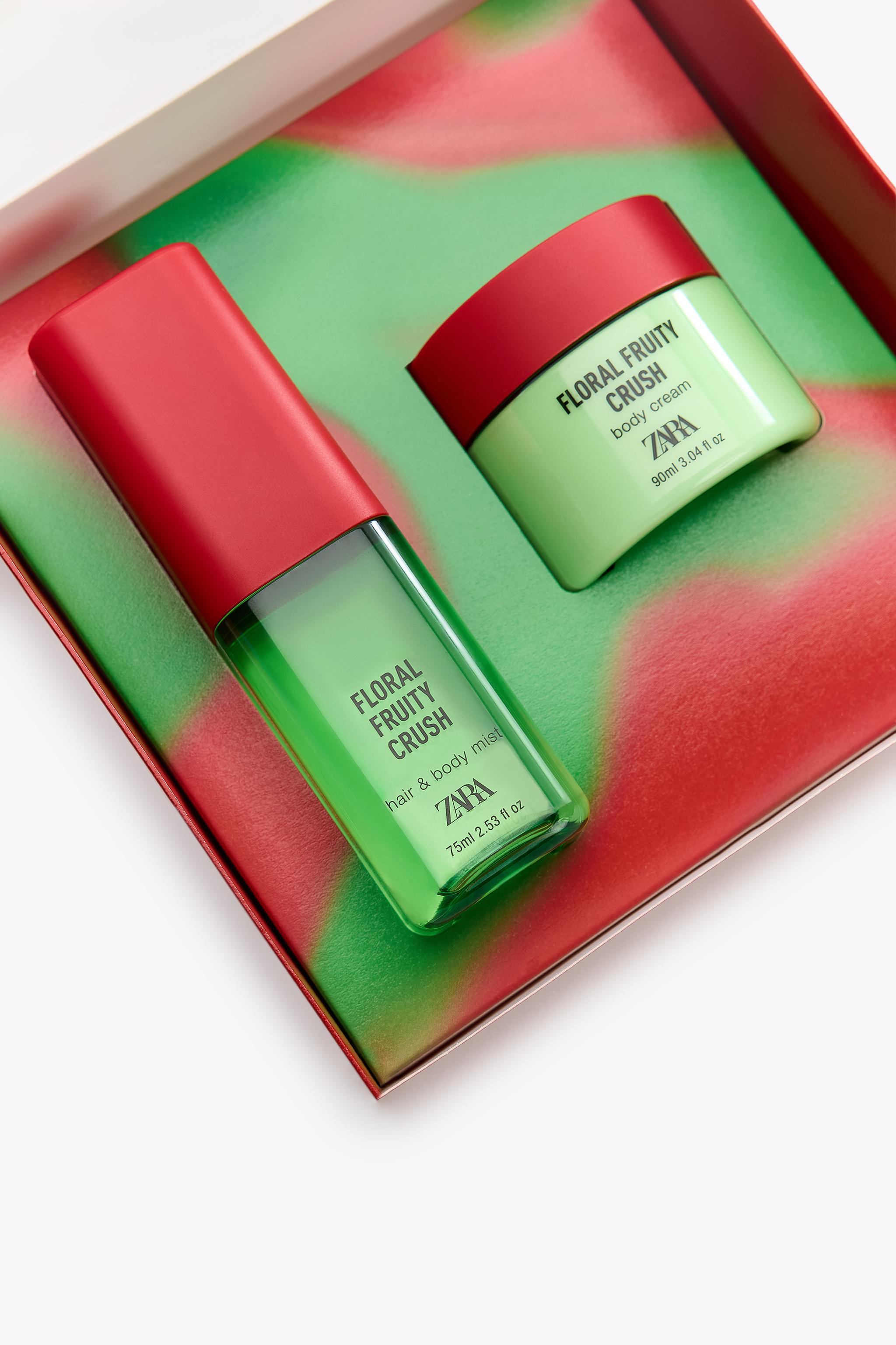 FLORAL FRUITY CRUSH HAIR & BODY MIST 75ML (2.54 FL. OZ) + BODY CREAM 90ML (3.04 FL. OZ).