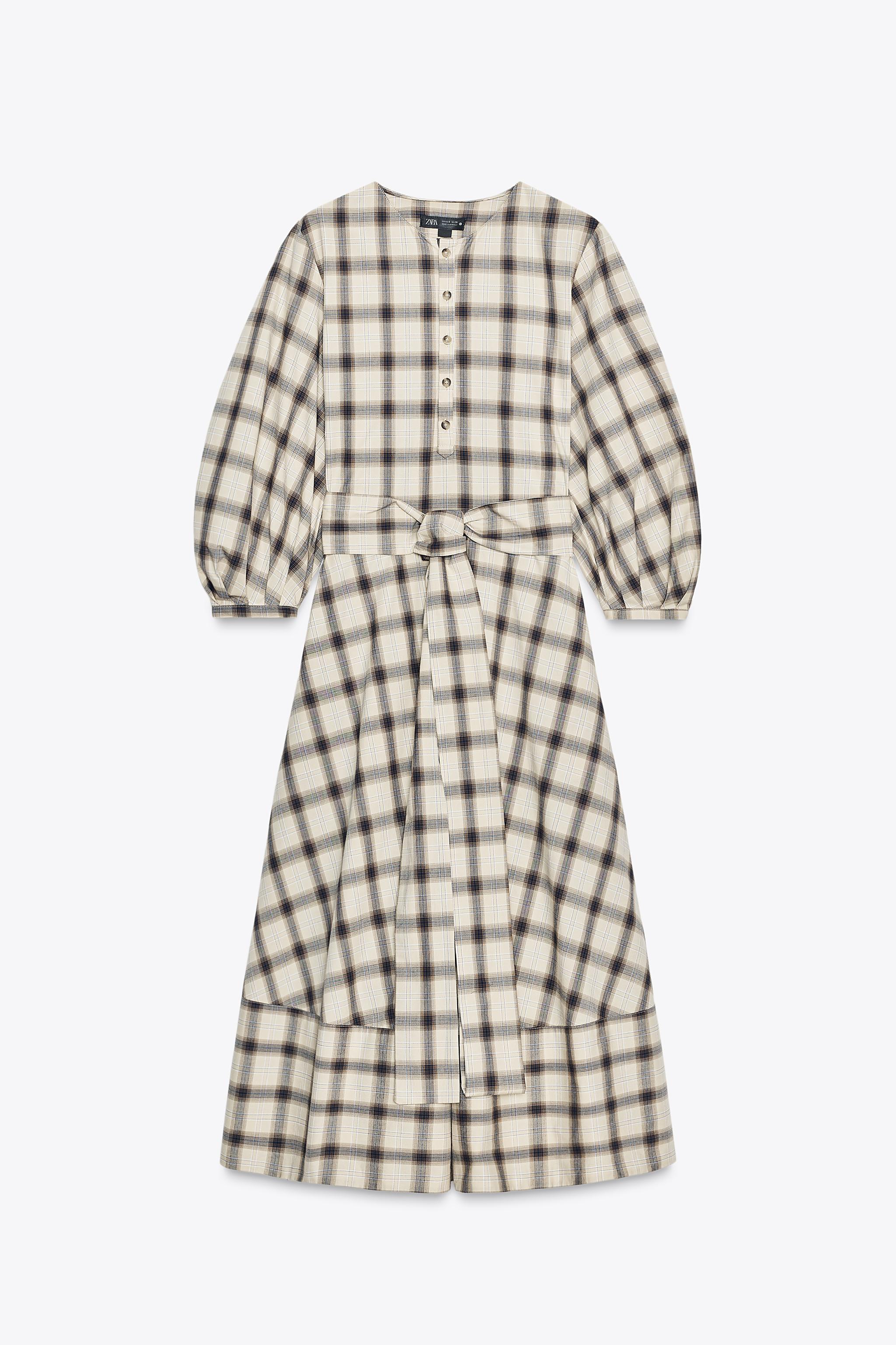 ZW COLLECTION PLAID SHIRT DRESS