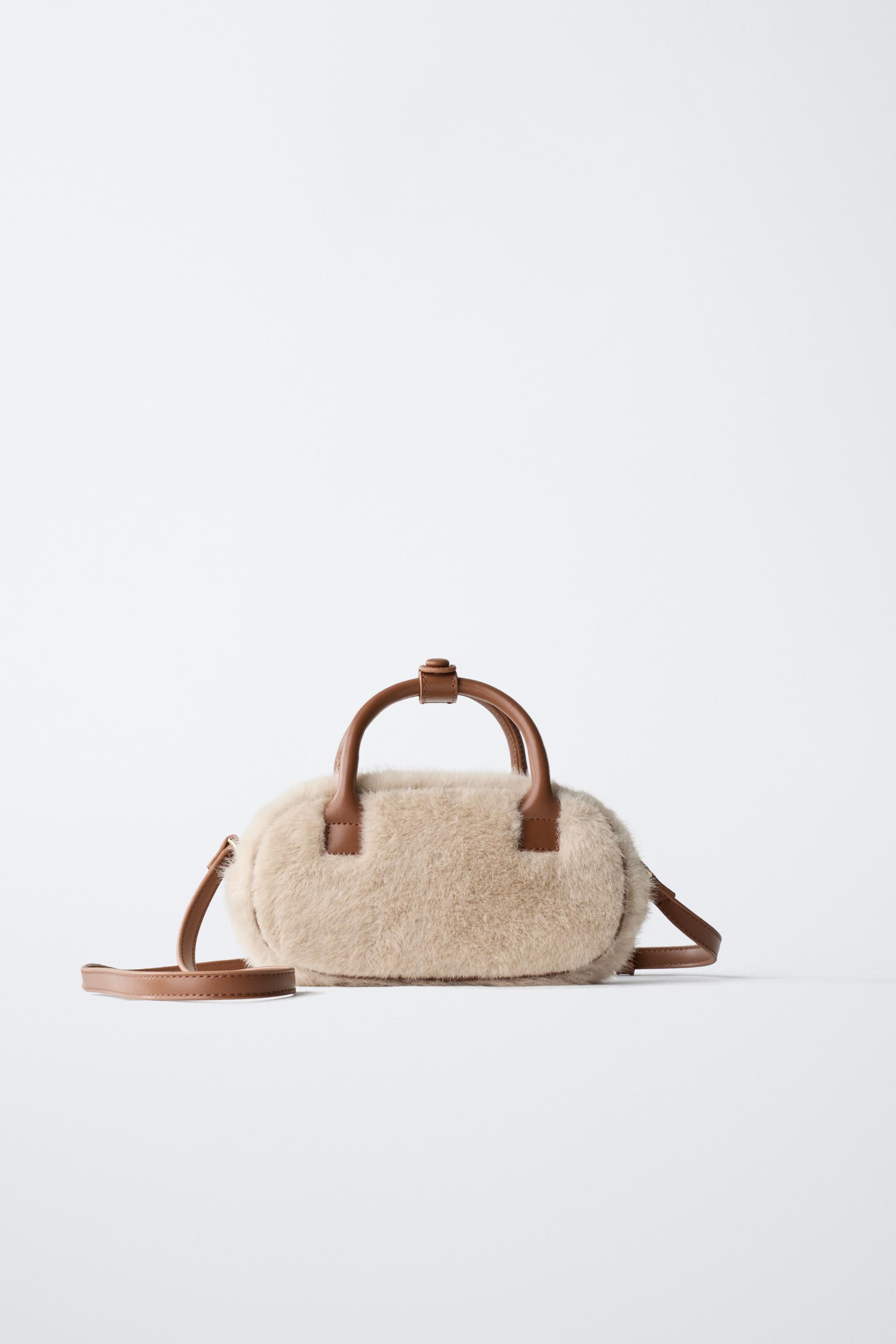 FAUX FUR BOWLING CROSSBODY BAG