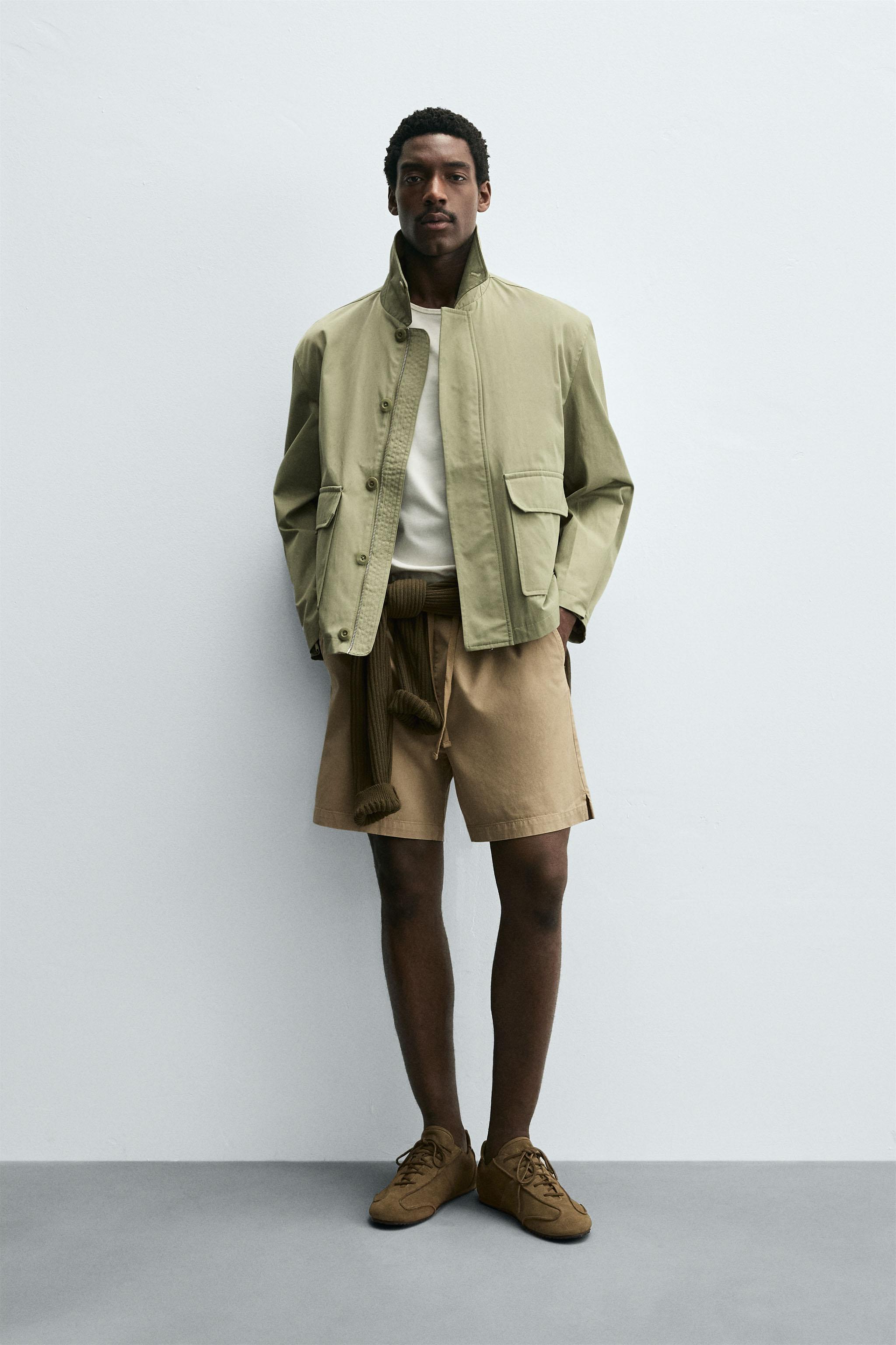 RELAXED FIT LYOCELL-COTTON SHORTS