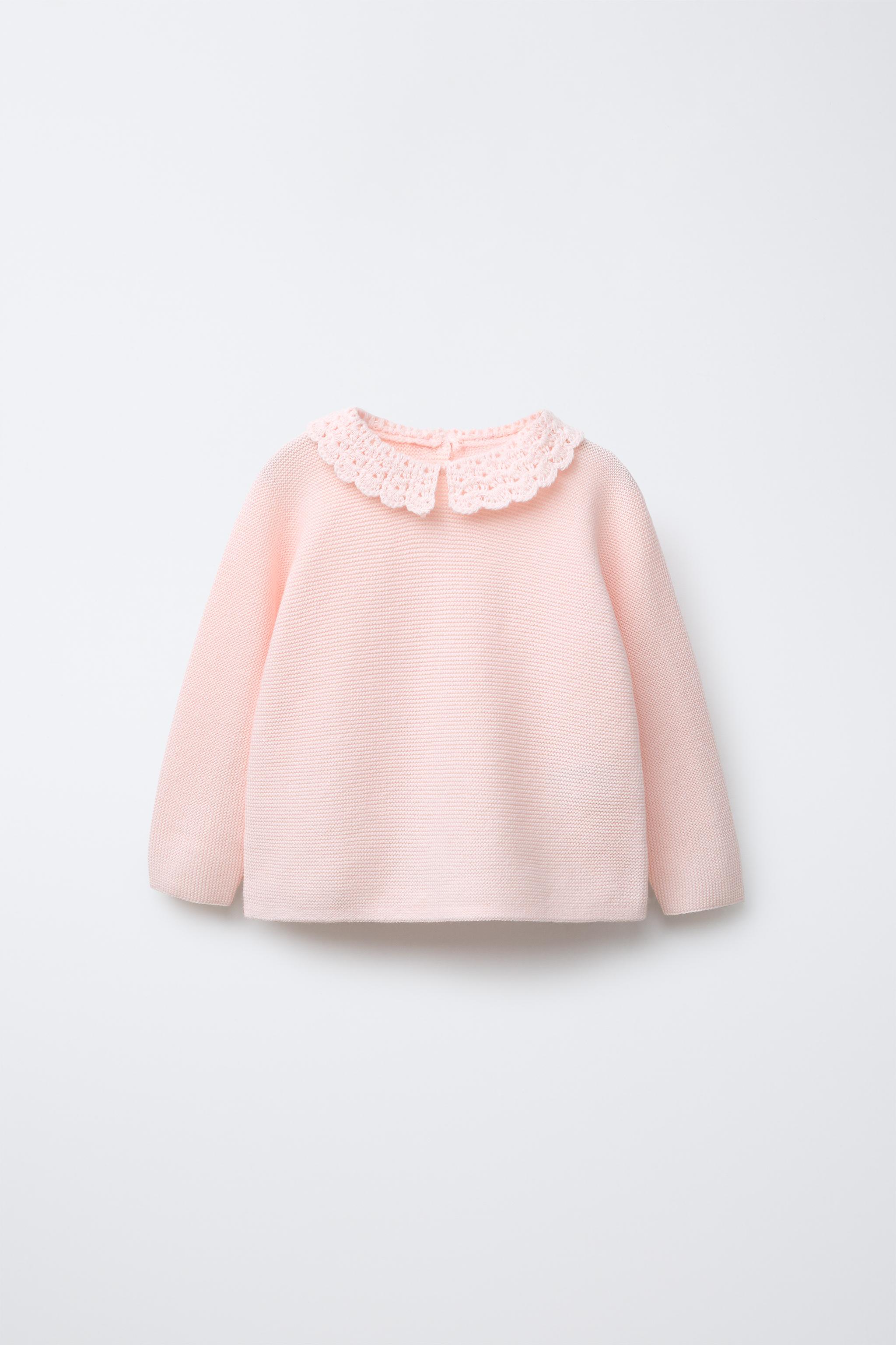 CROCHET KNIT COLLAR KNIT SWEATER