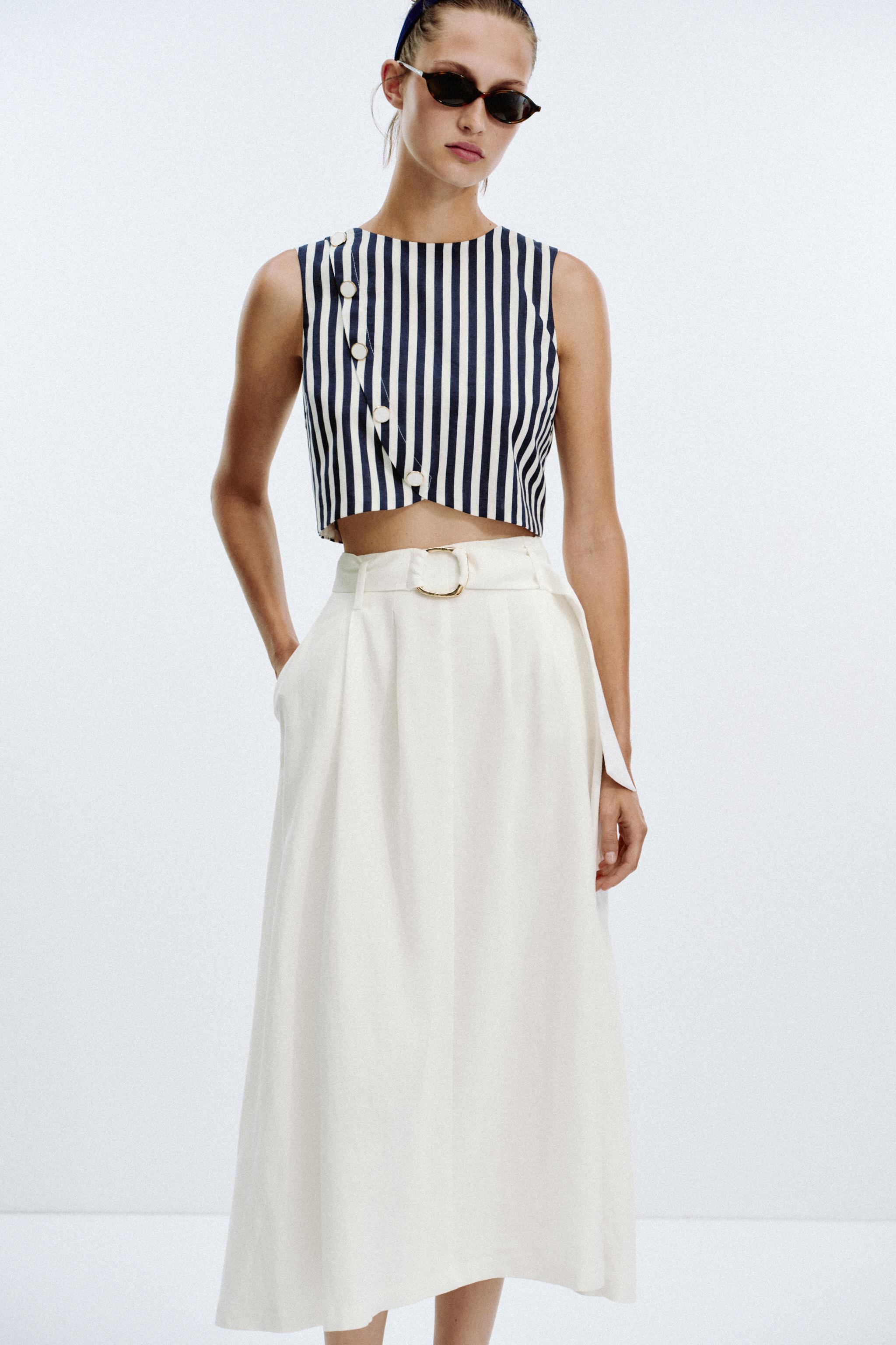 LINEN BELTED COMBINATION MAXI DRESS
