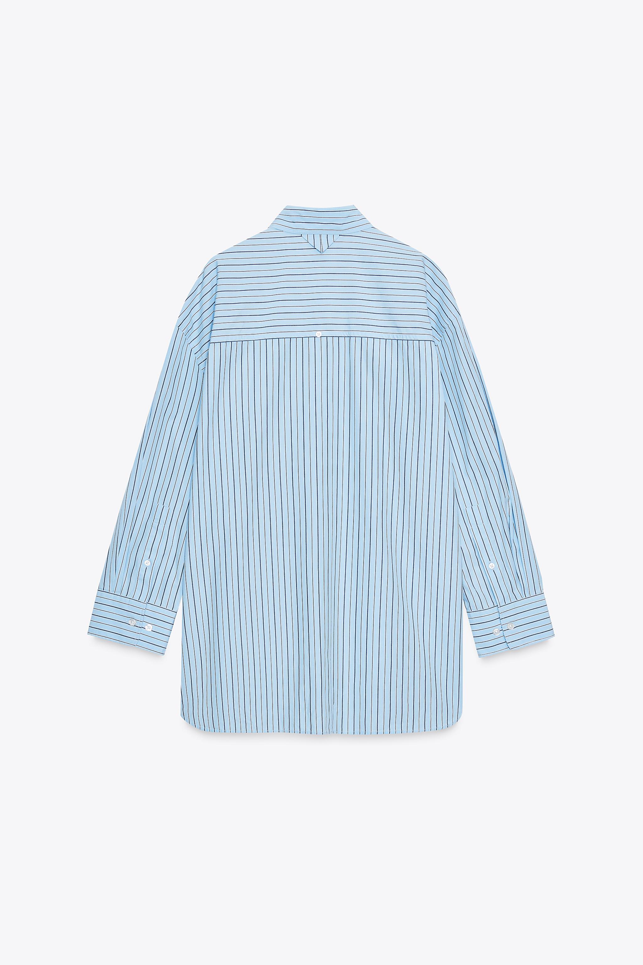 OVERSIZED STRIPED POPLIN SHIRT
