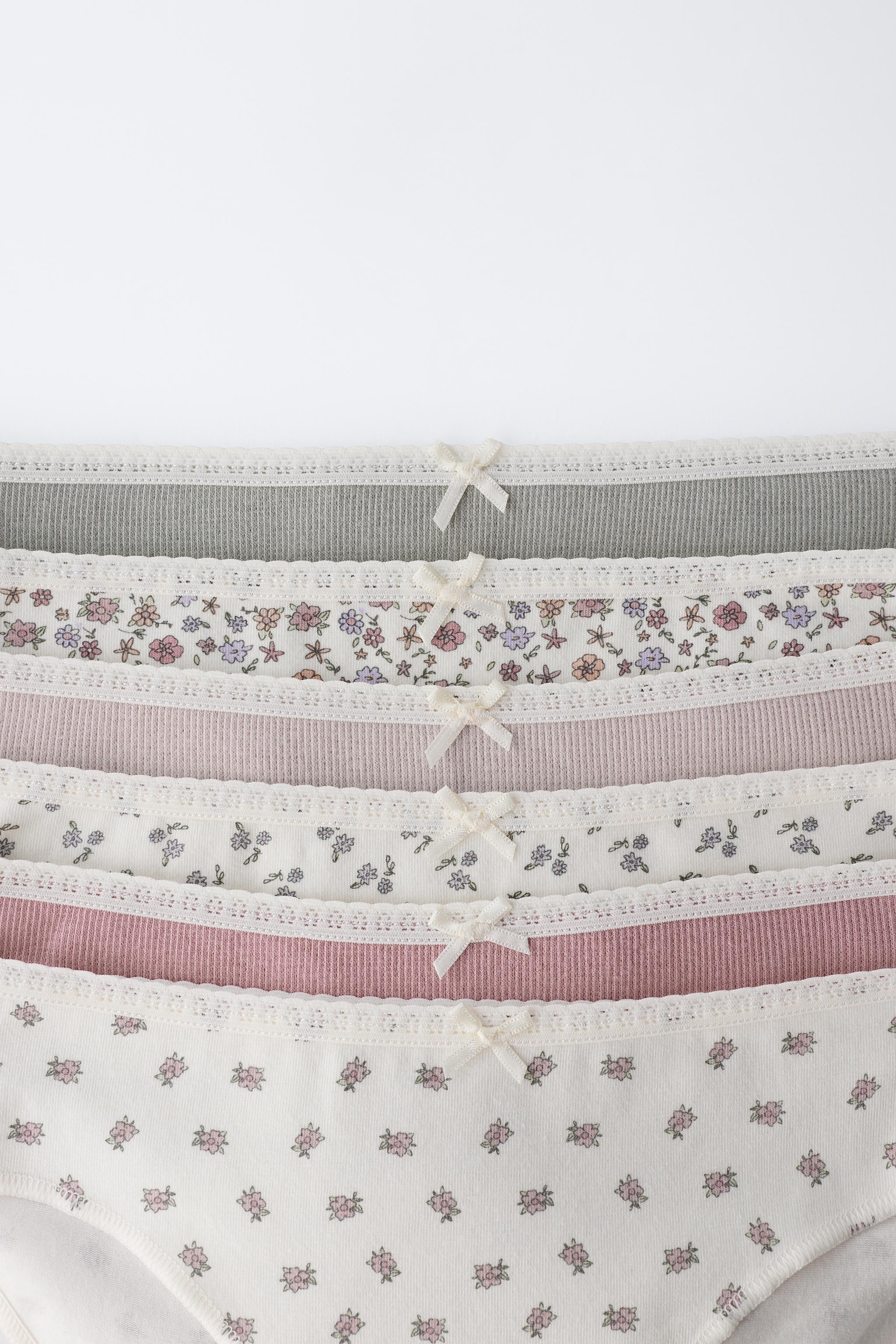 6-14 YEARS / SIX-PACK OF TINY FLORAL UNDERWEAR