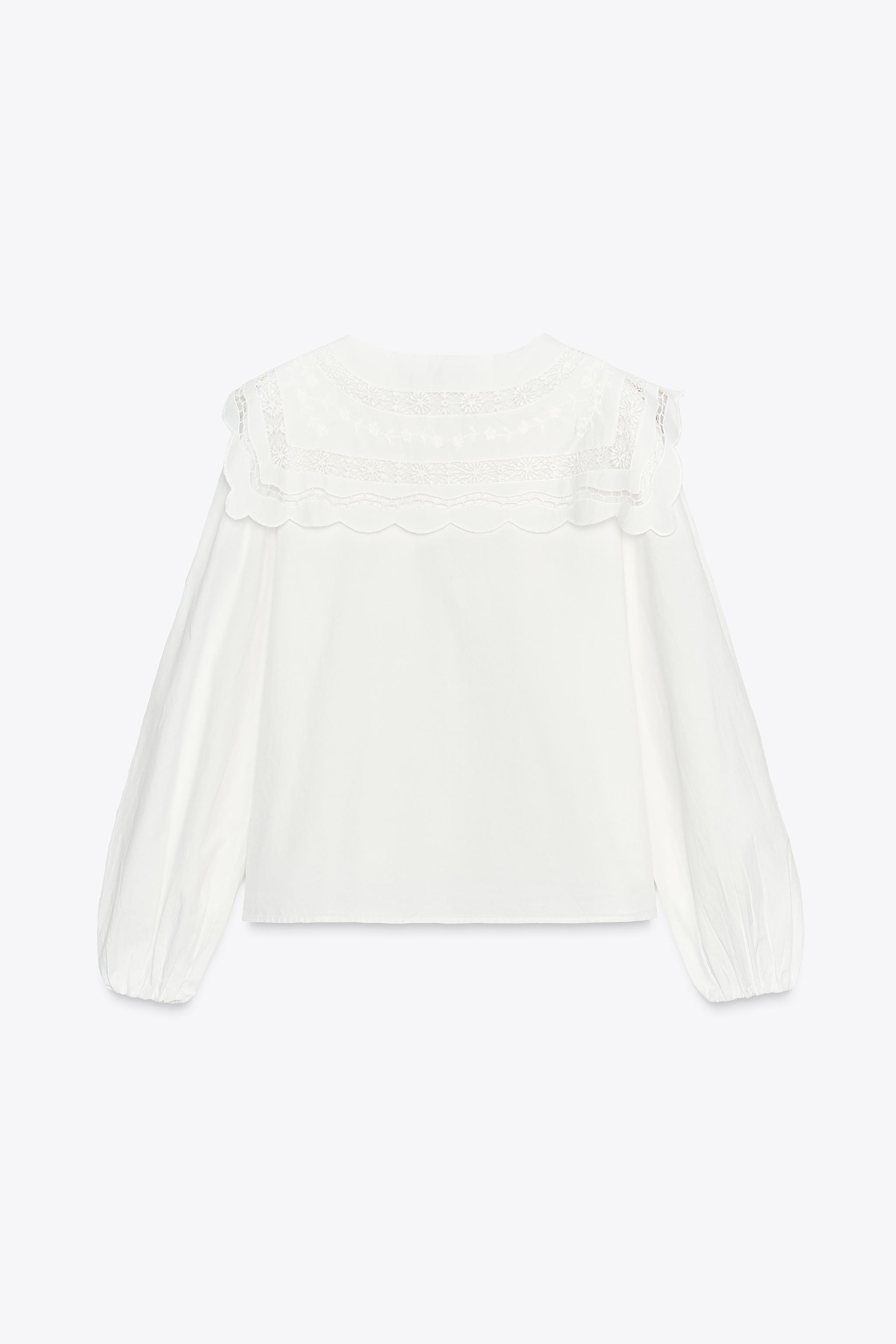 ZW COLLECTION EMBROIDERED COLLAR POPLIN SHIRT