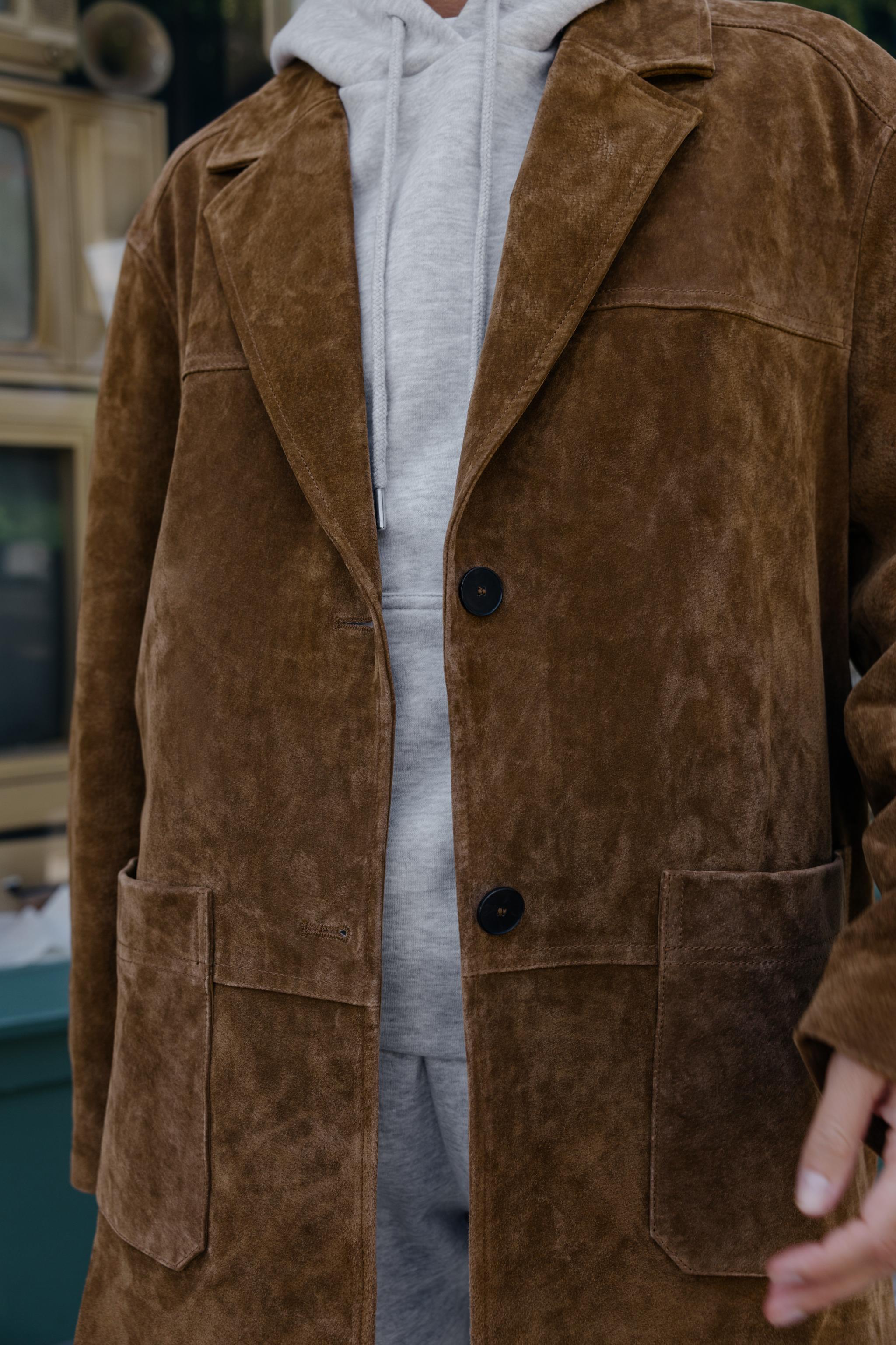 100% LEATHER LONG JACKET