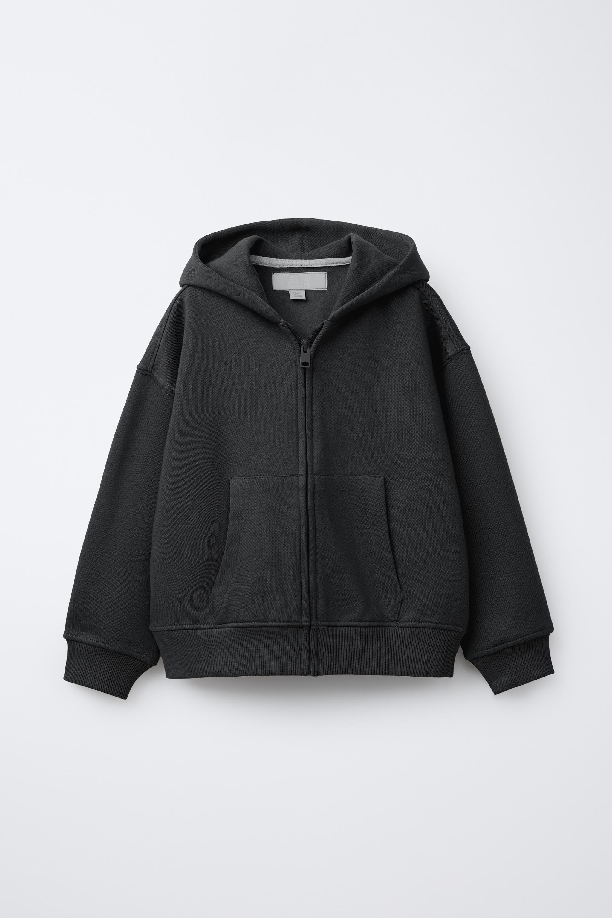 PLAIN PLUSH HOODED SWEATSHIRT