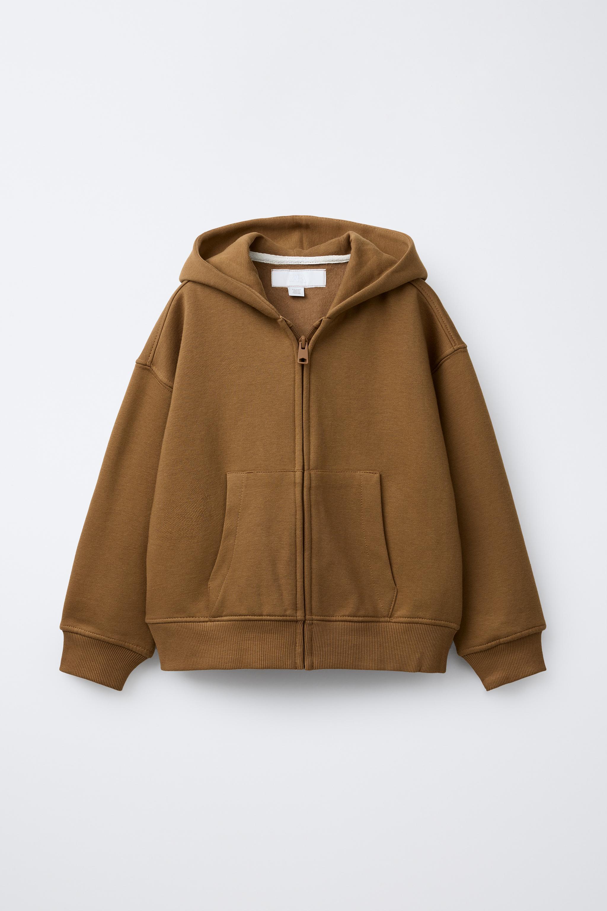 PLAIN PLUSH HOODED SWEATSHIRT