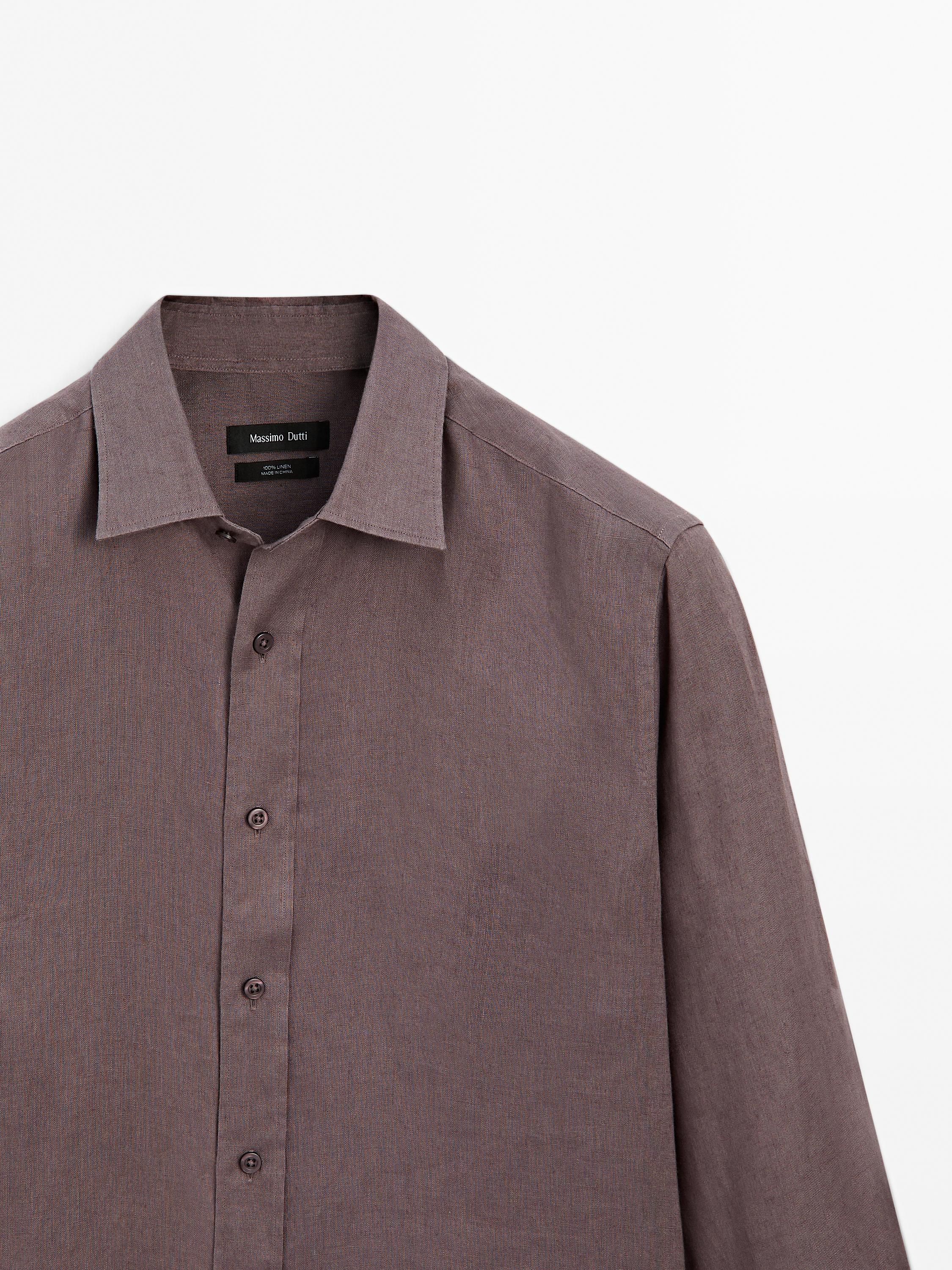 100% linen slim fit shirt