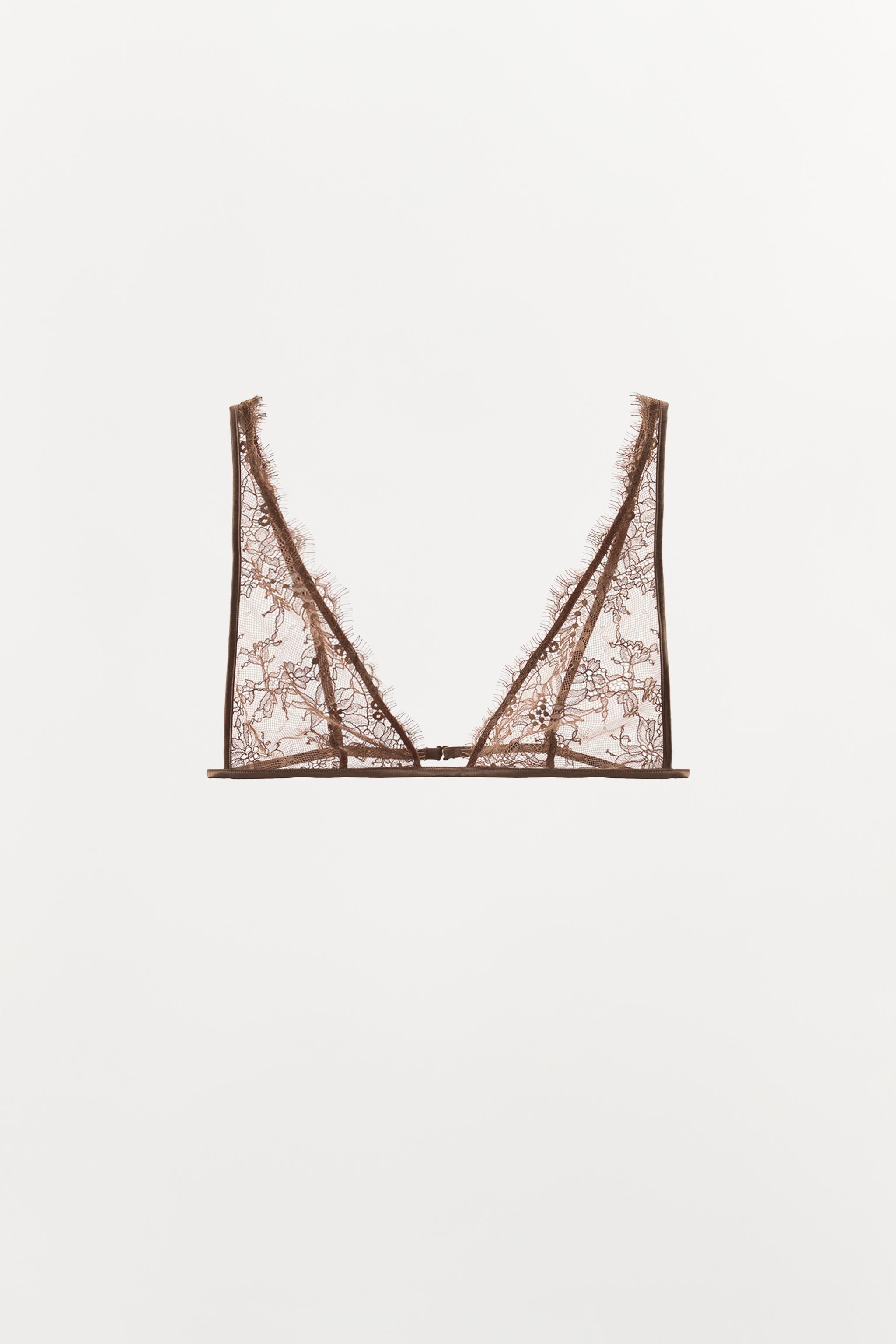 EMBROIDERED LACE TRIANGLE BRALETTE