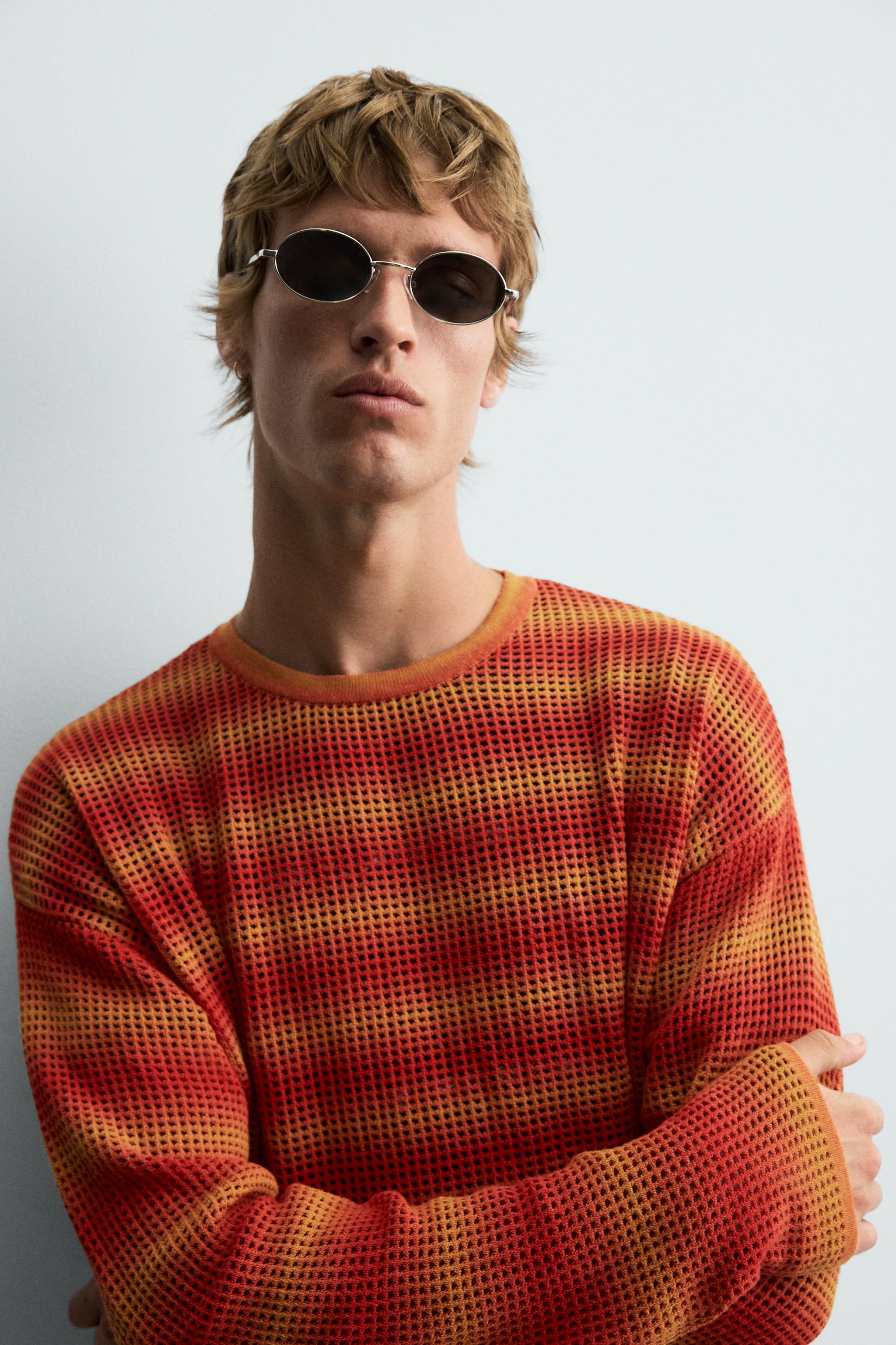 OPENWORK STRIPED SWEATER