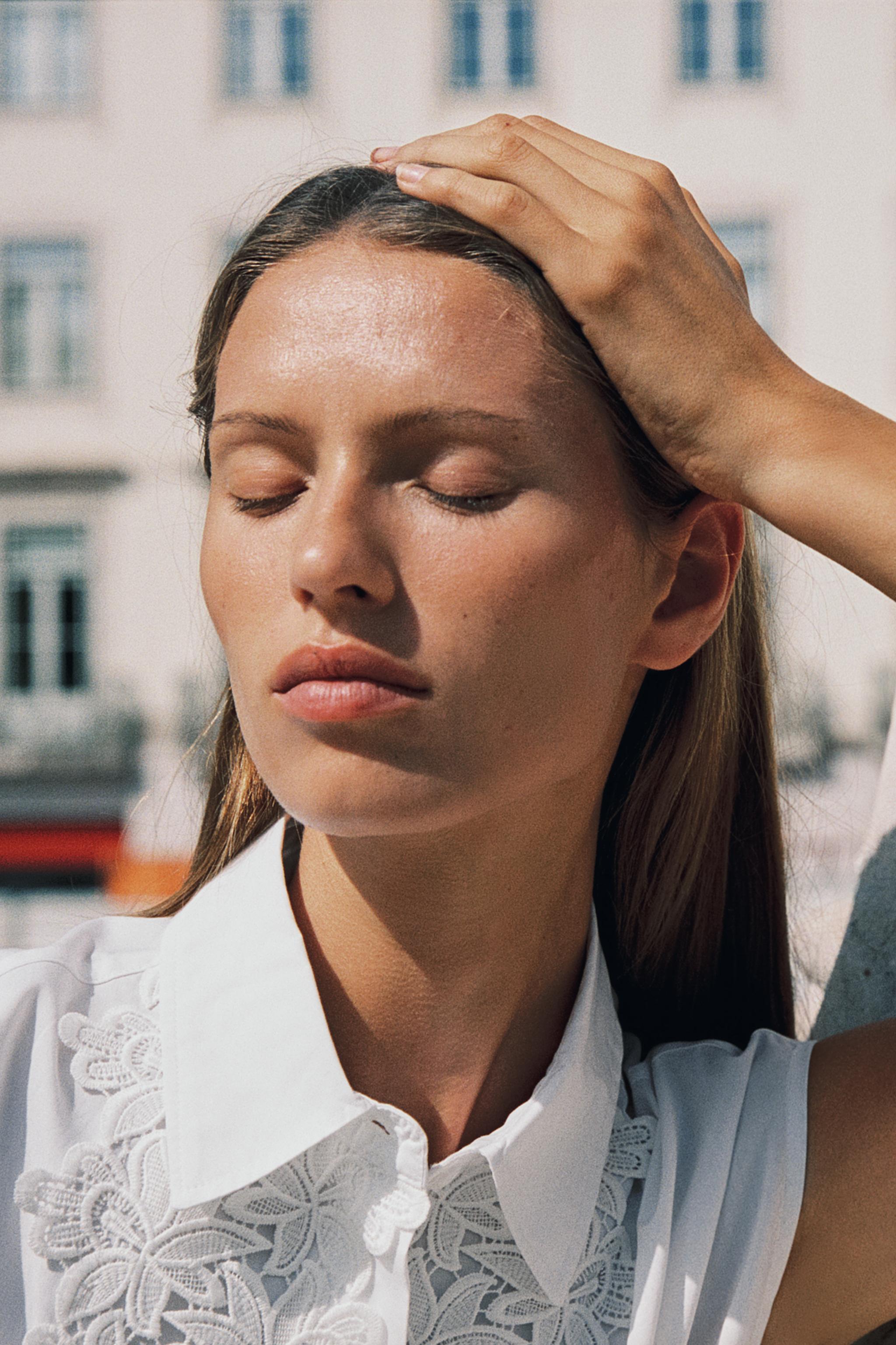 GUIPURE POPLIN SHIRT