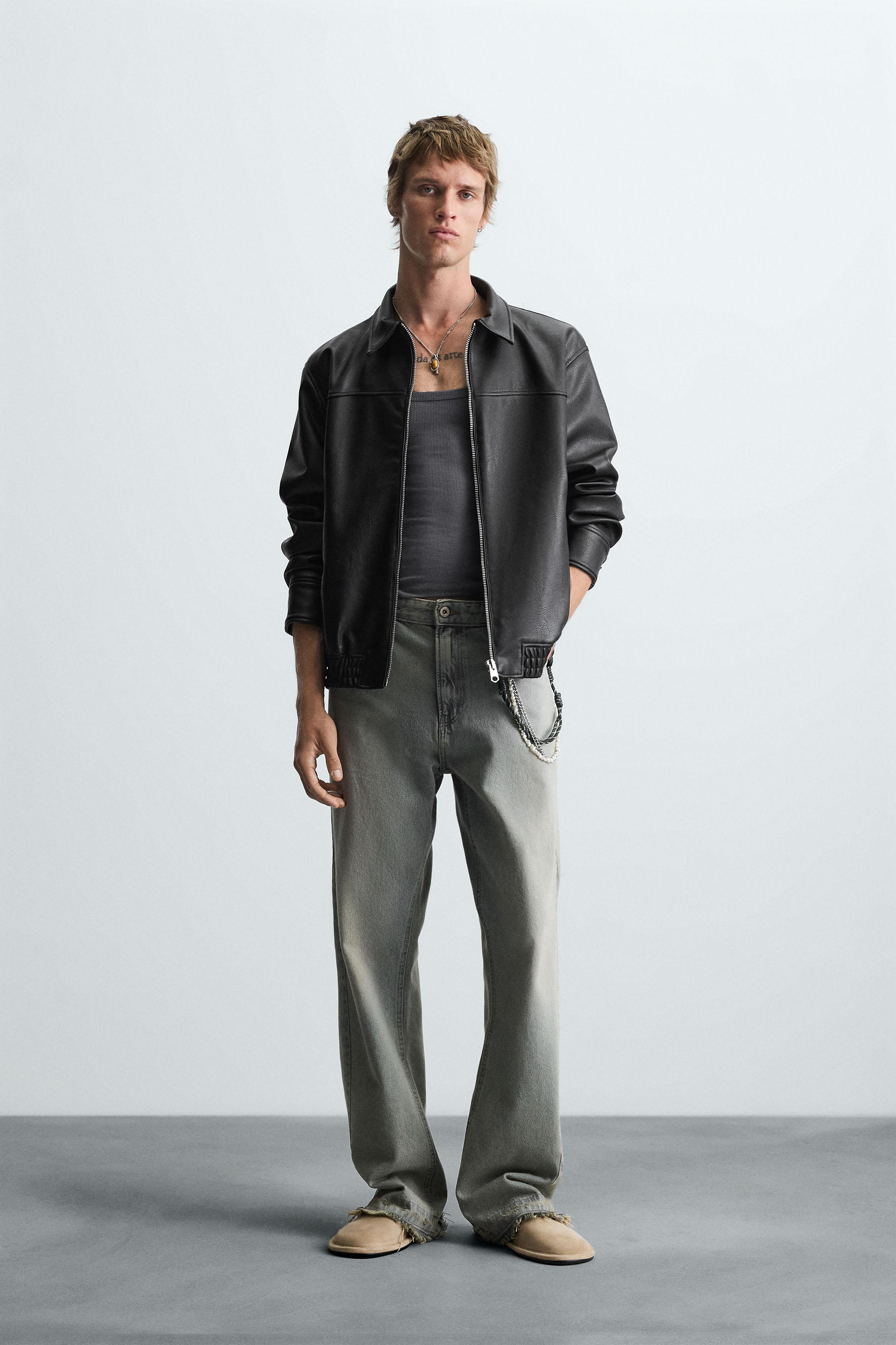 FAUX LEATHER BOMBER JACKET