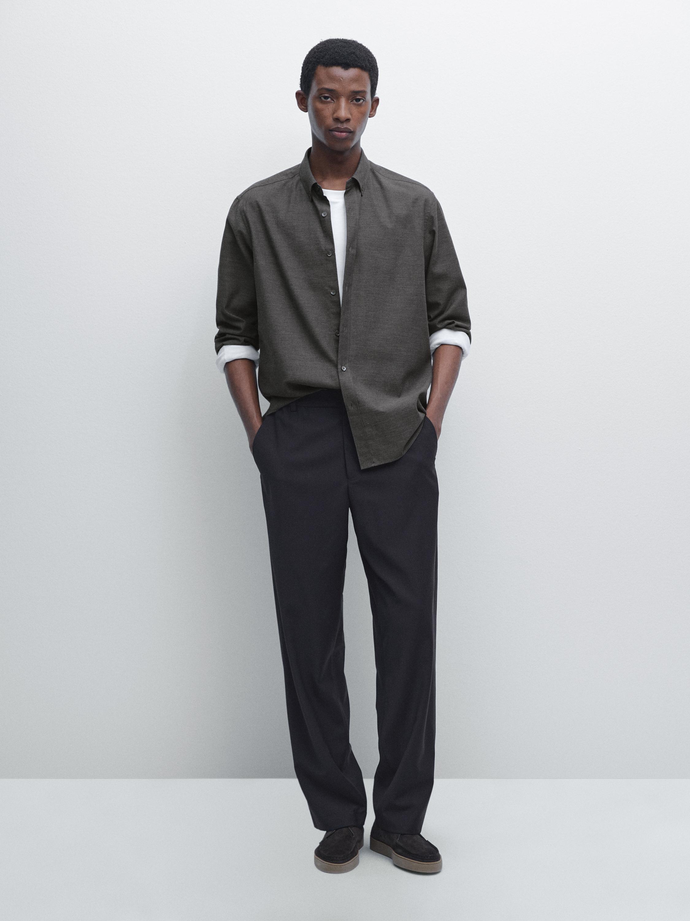 Soft regular fit melange shirt