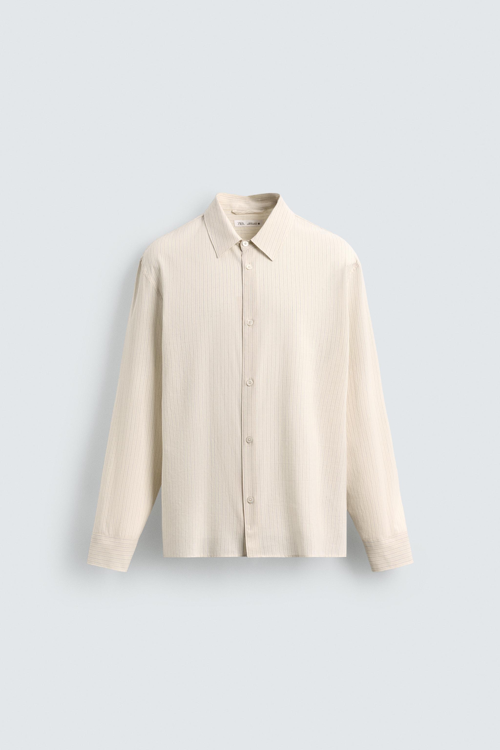 STRIPED COTTON VISCOSE SHIRT