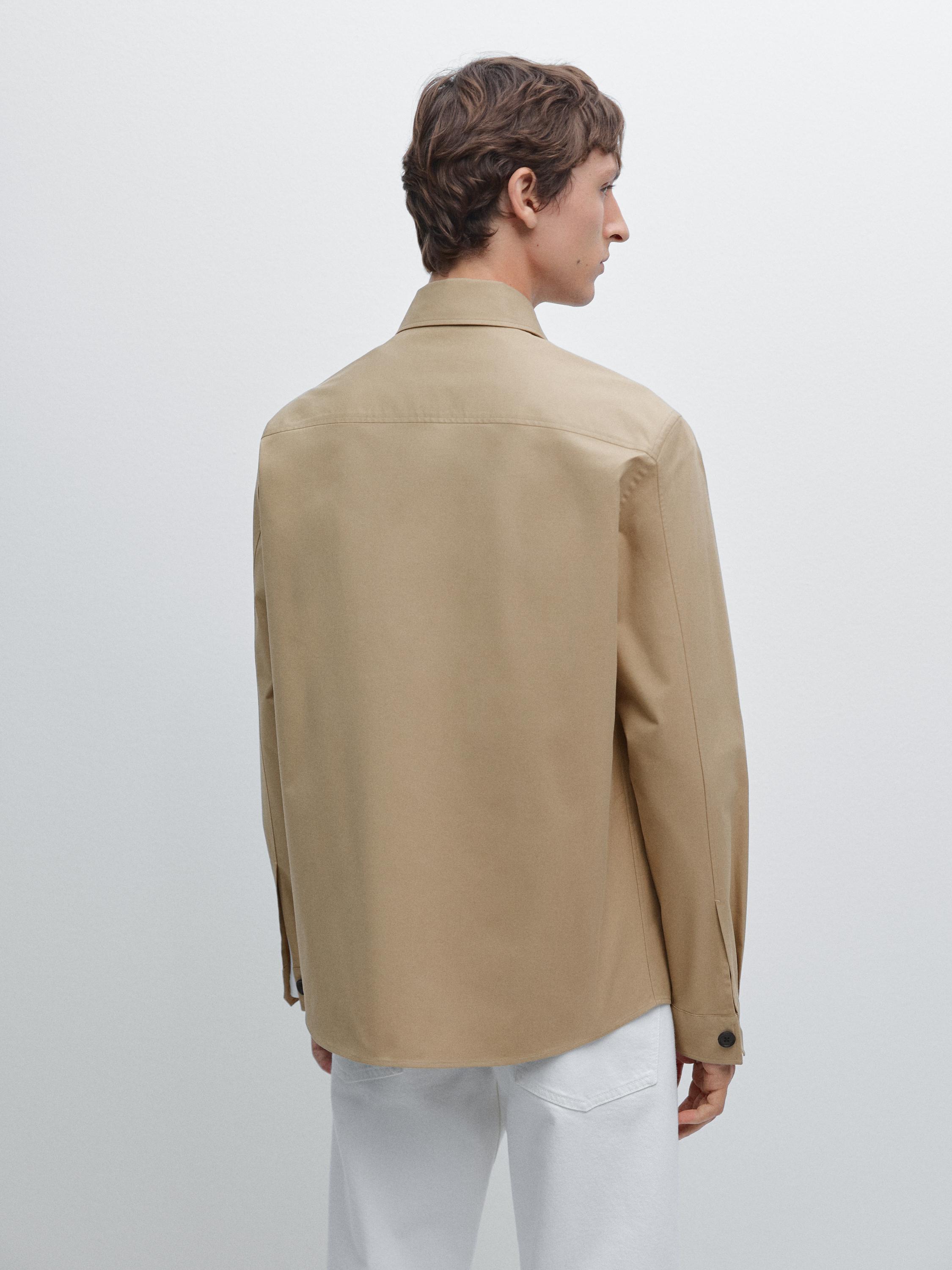 Cotton blend overshirt with pockets