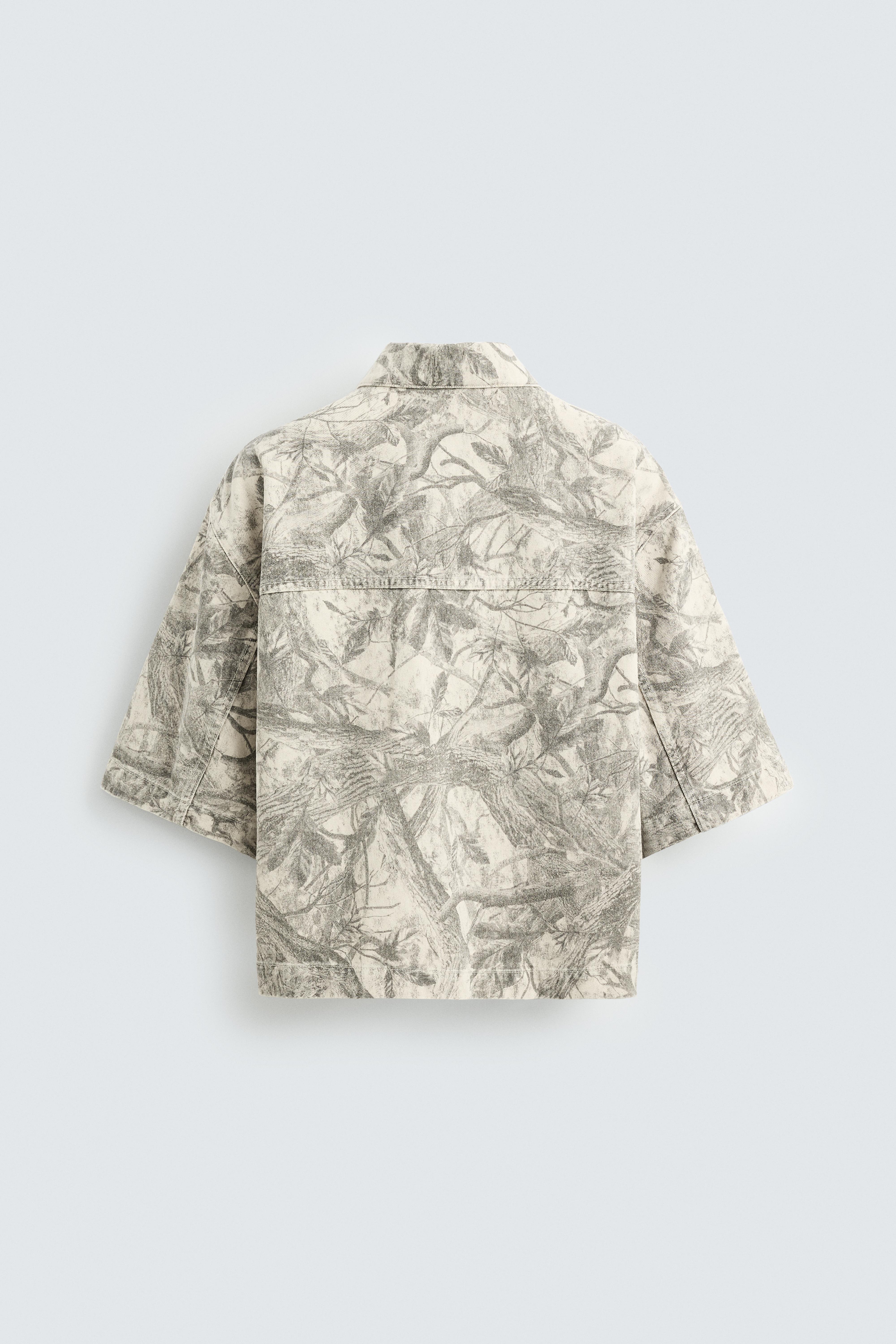 WASHED ABSTRACT PRINT OVERSHIRT