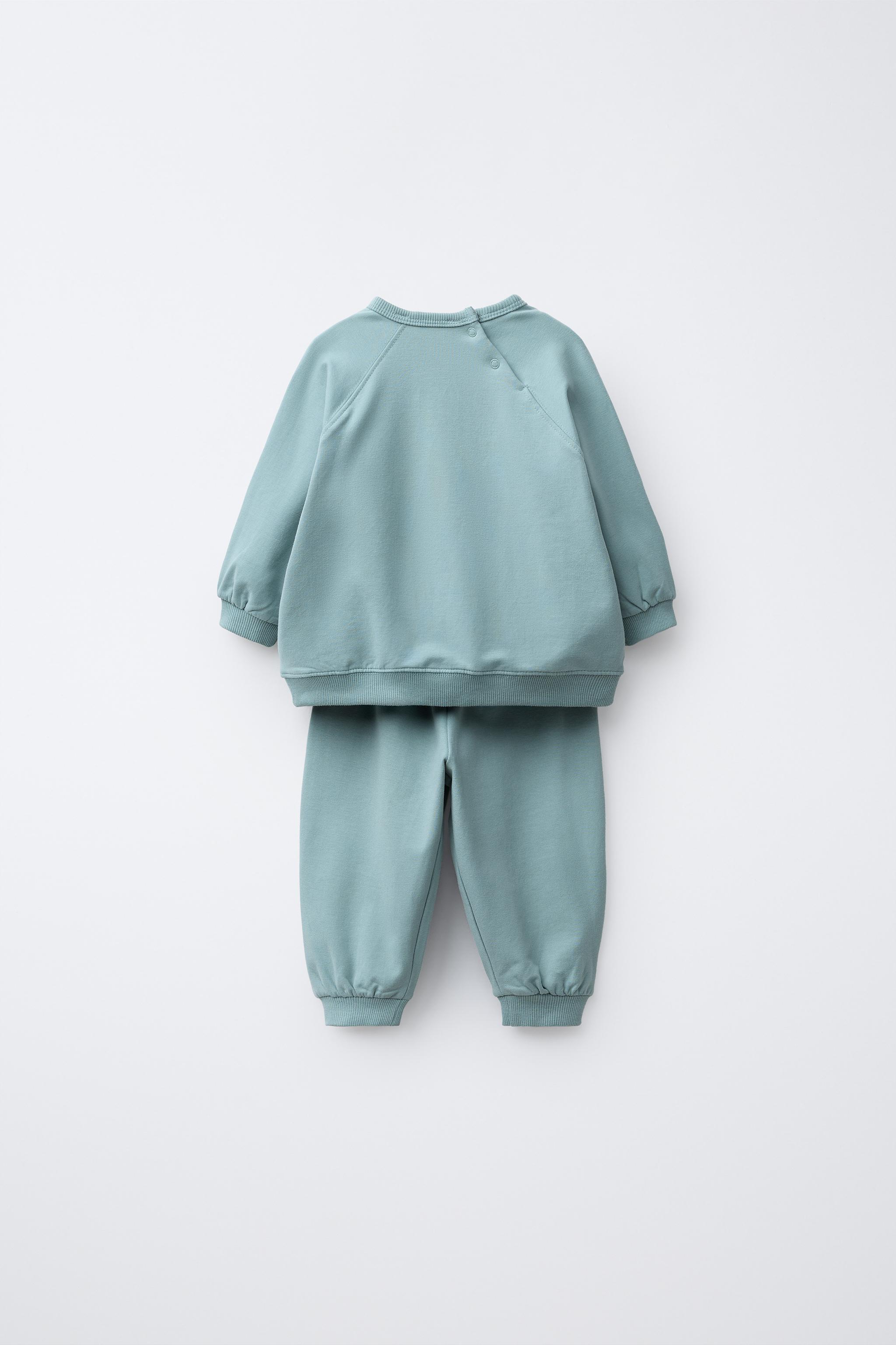 EMBROIDERED LOOPBACK SWEATSHIRT AND JOGGER SET