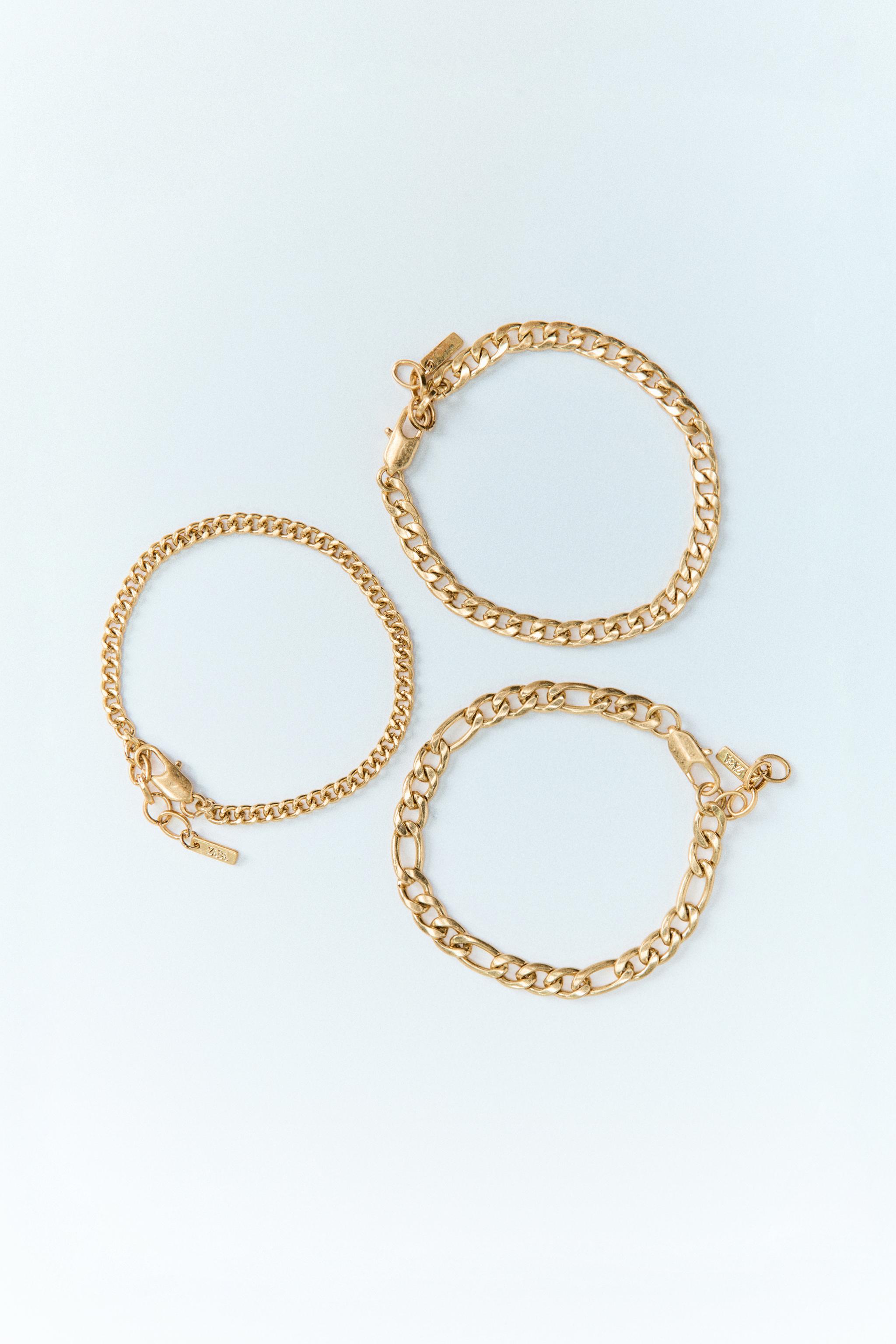 3-PACK OF LINK CHAIN BRACELETS
