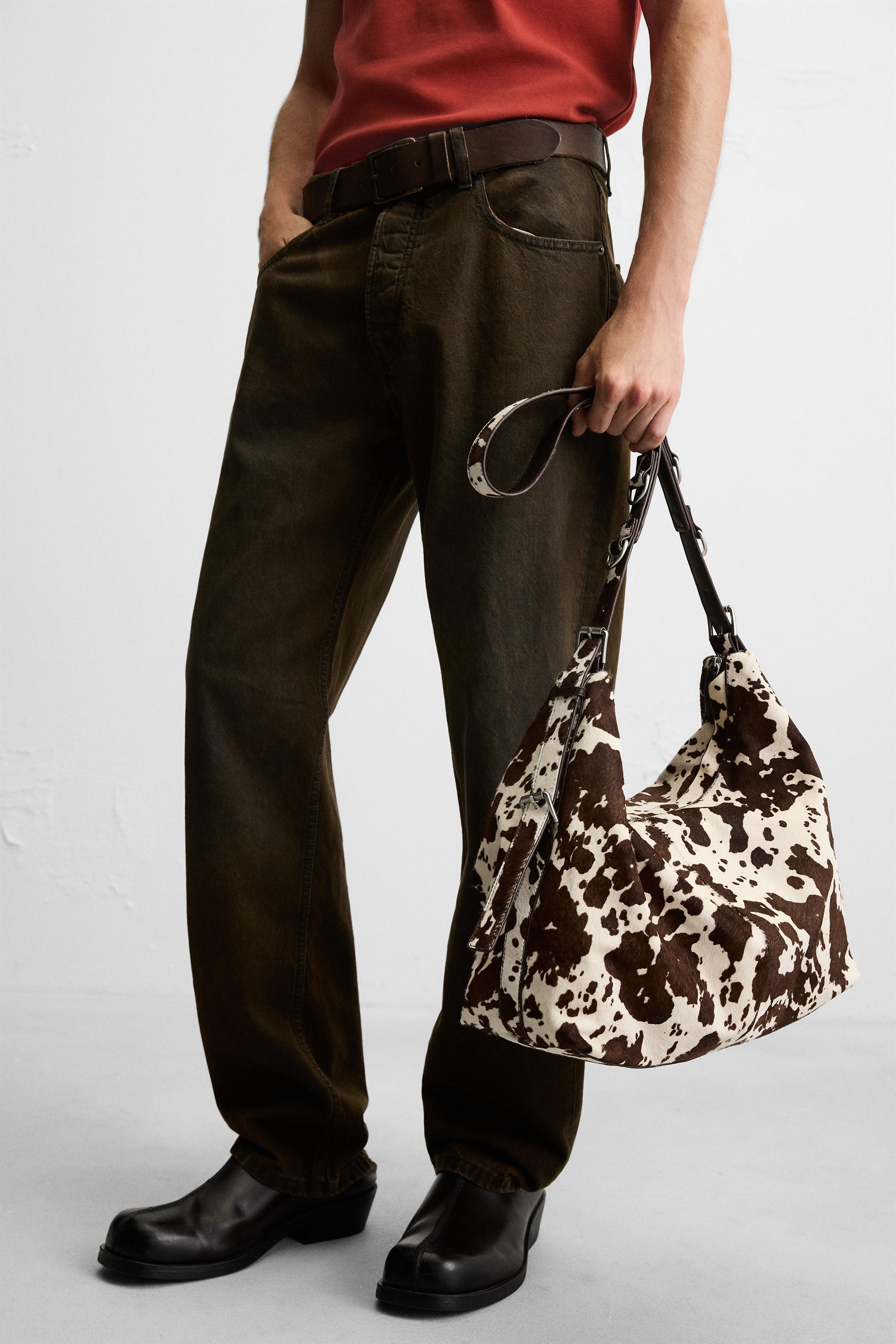 ANIMAL PRINT LEATHER SHOPPER BAG