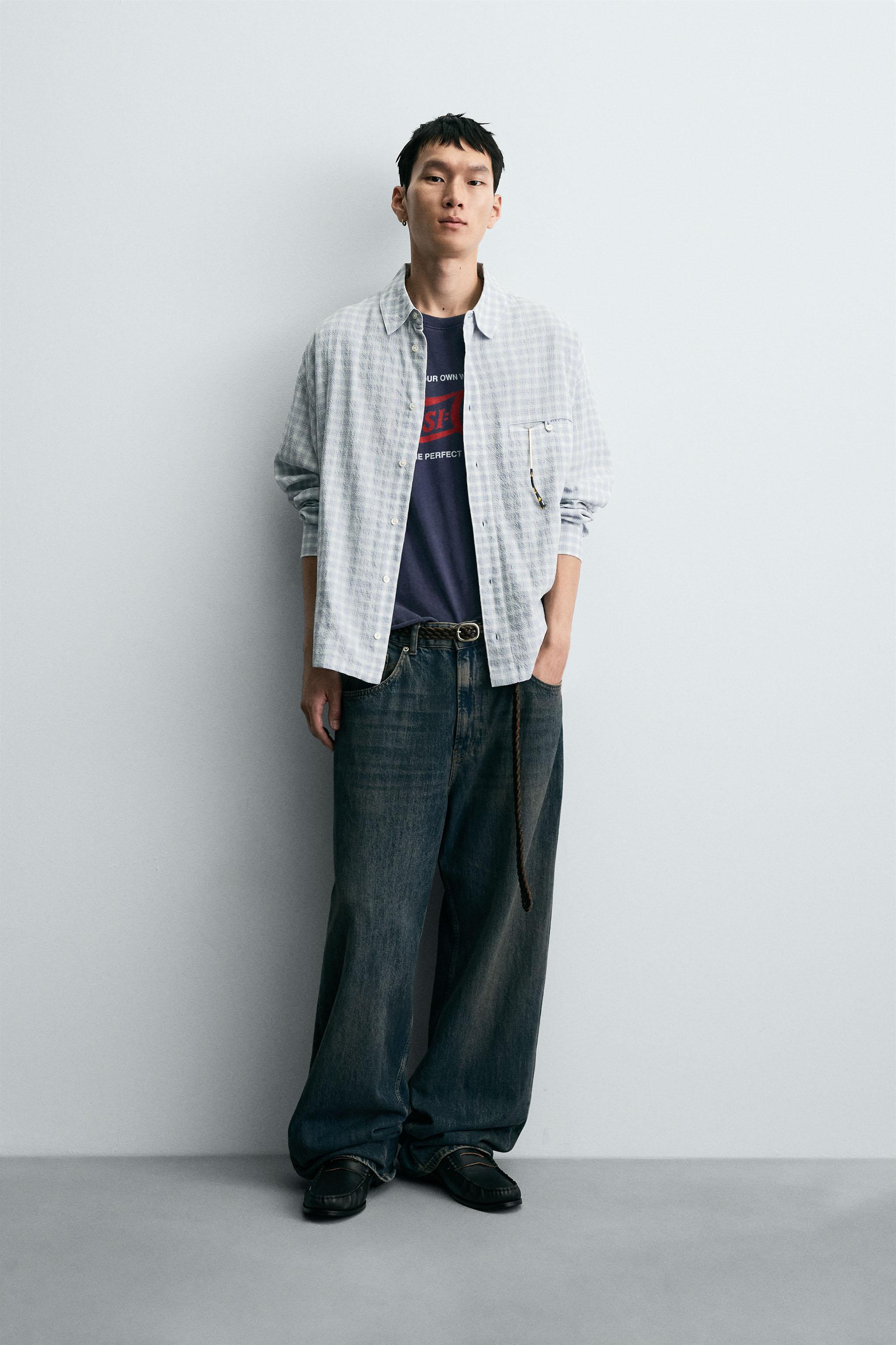 TEXTURED PLAID SHIRT