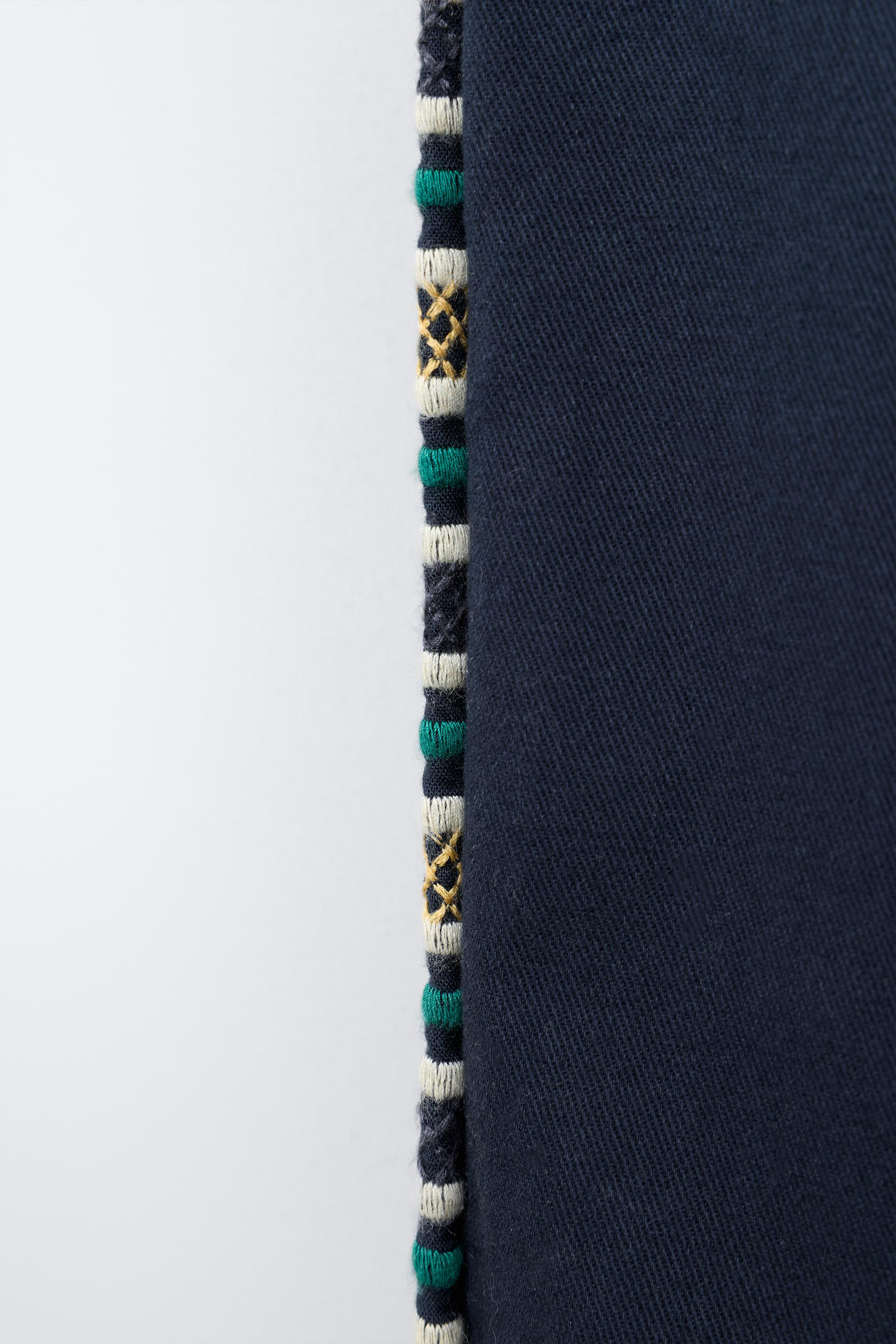 SIDE EMBROIDERED CULOTTE PANTS