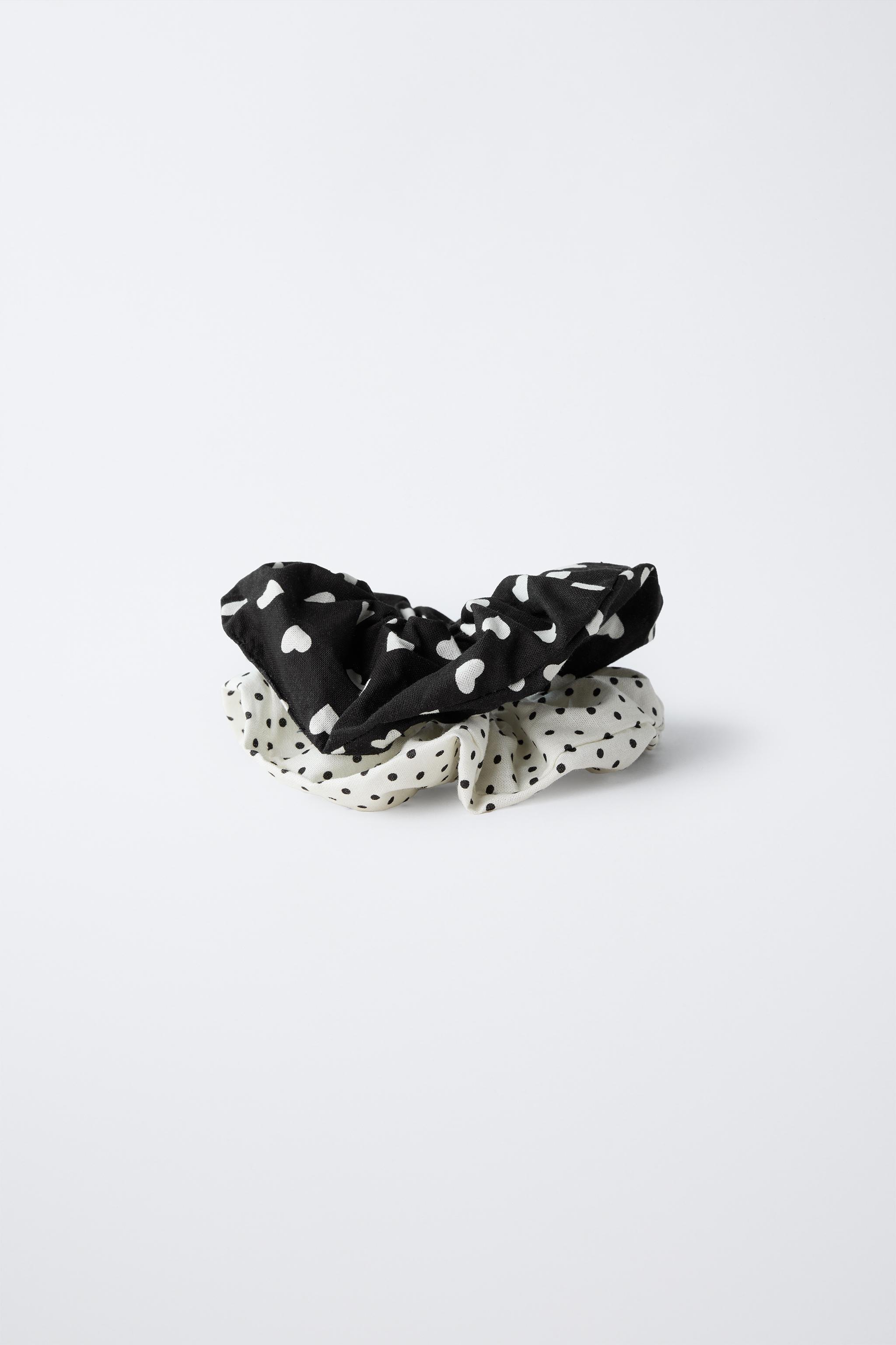 TWO-PACK OF POLKA DOT AND HEART HAIR TIES