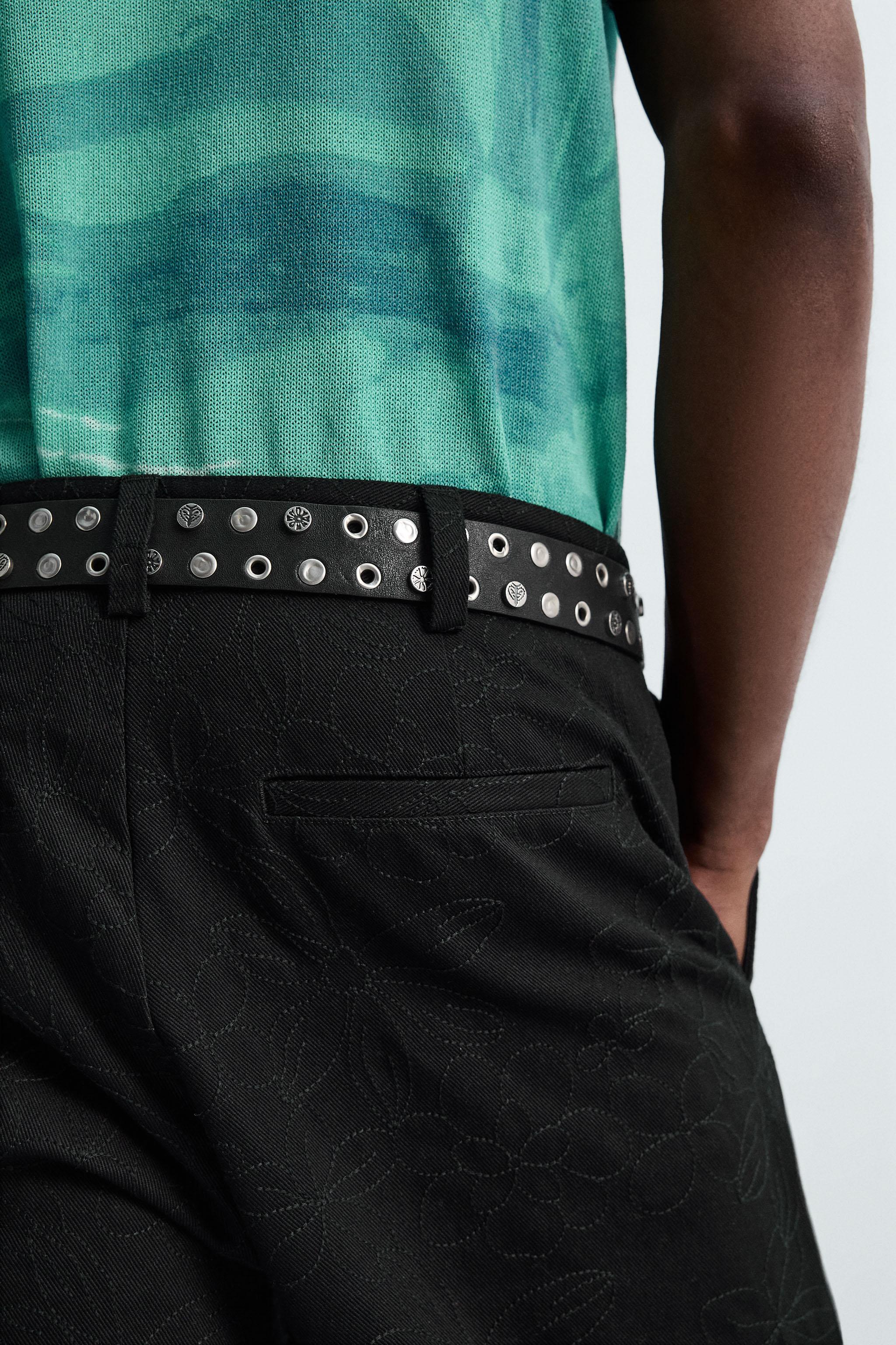 FLORAL EMBROIDERY PANTS