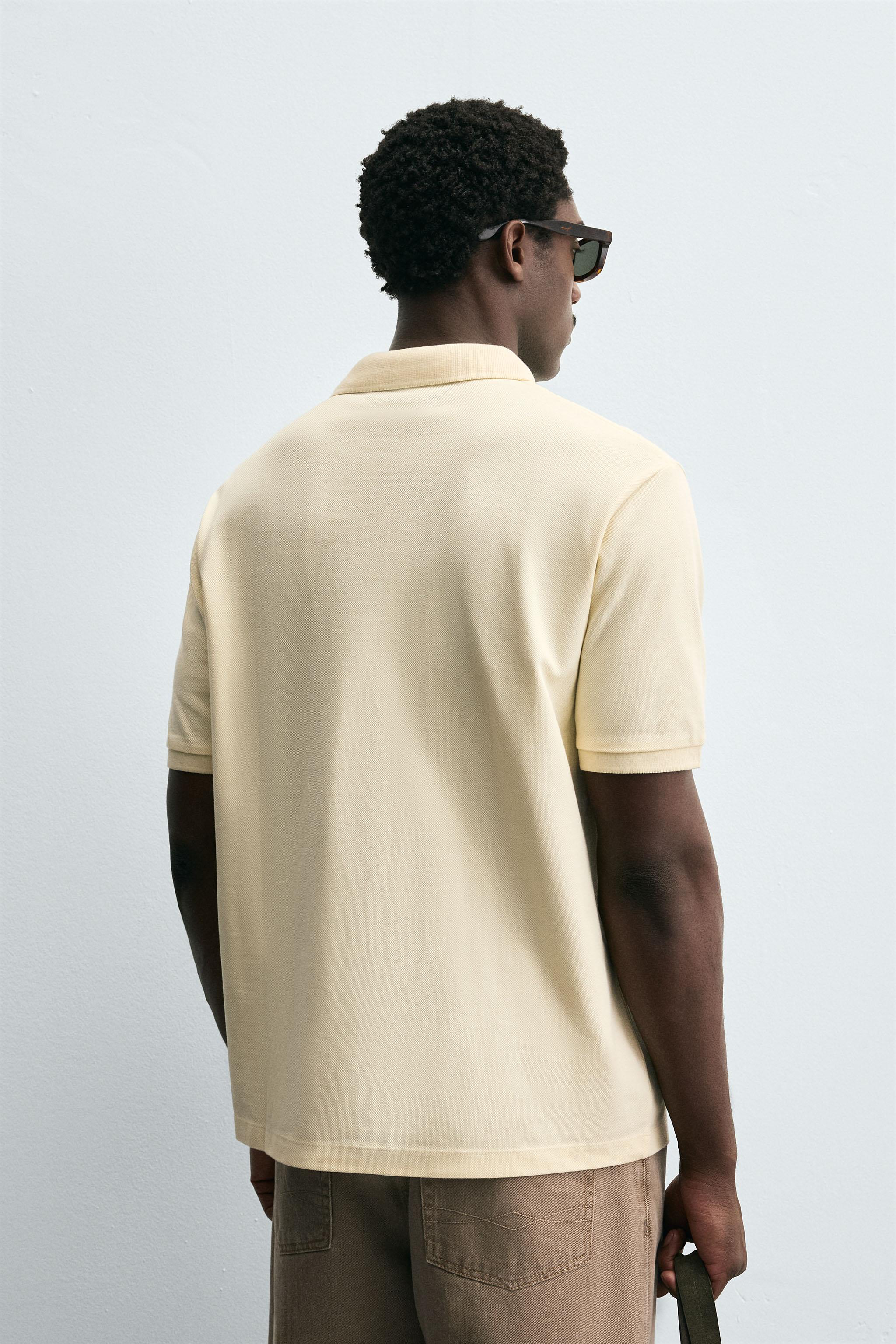 WASHED PIQUÉ TEXTURED POLO SHIRT