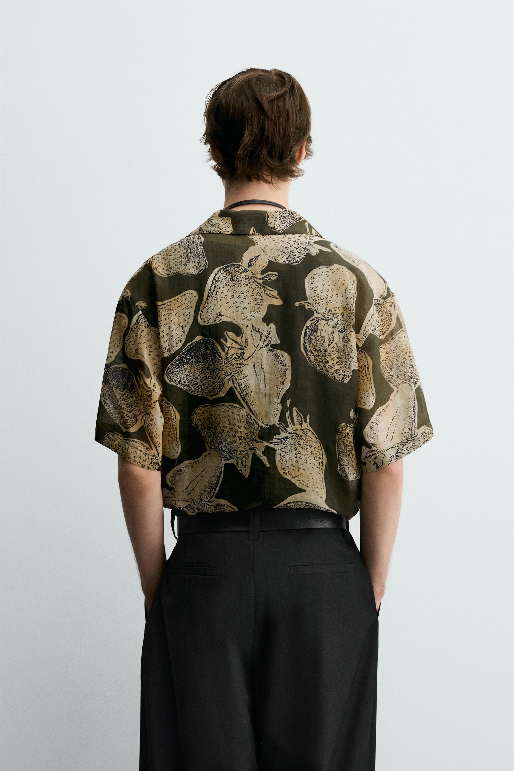 STRAWBERRY PRINT 100% RAMIE SHIRT