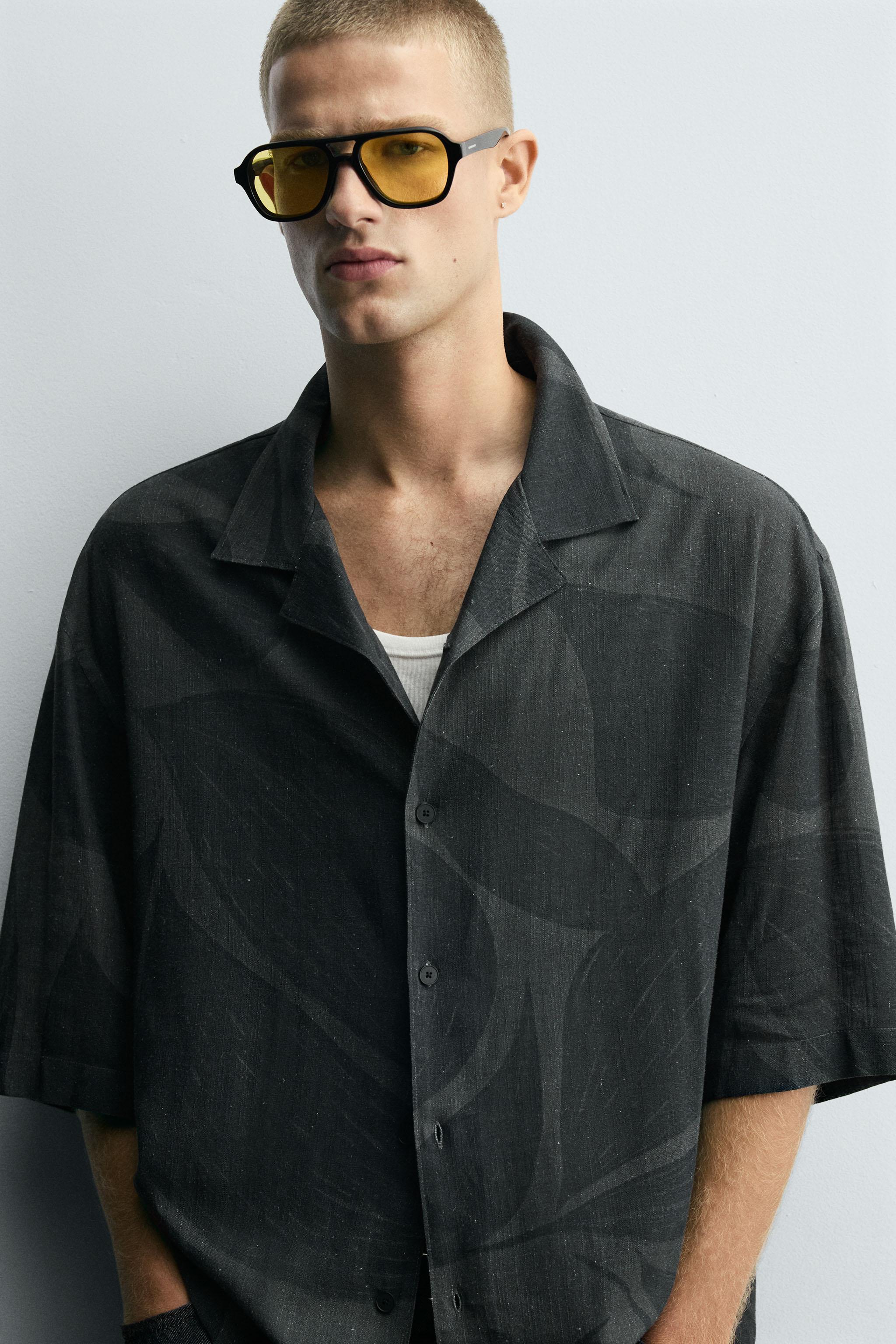 VISCOSE-LINEN SHIRT