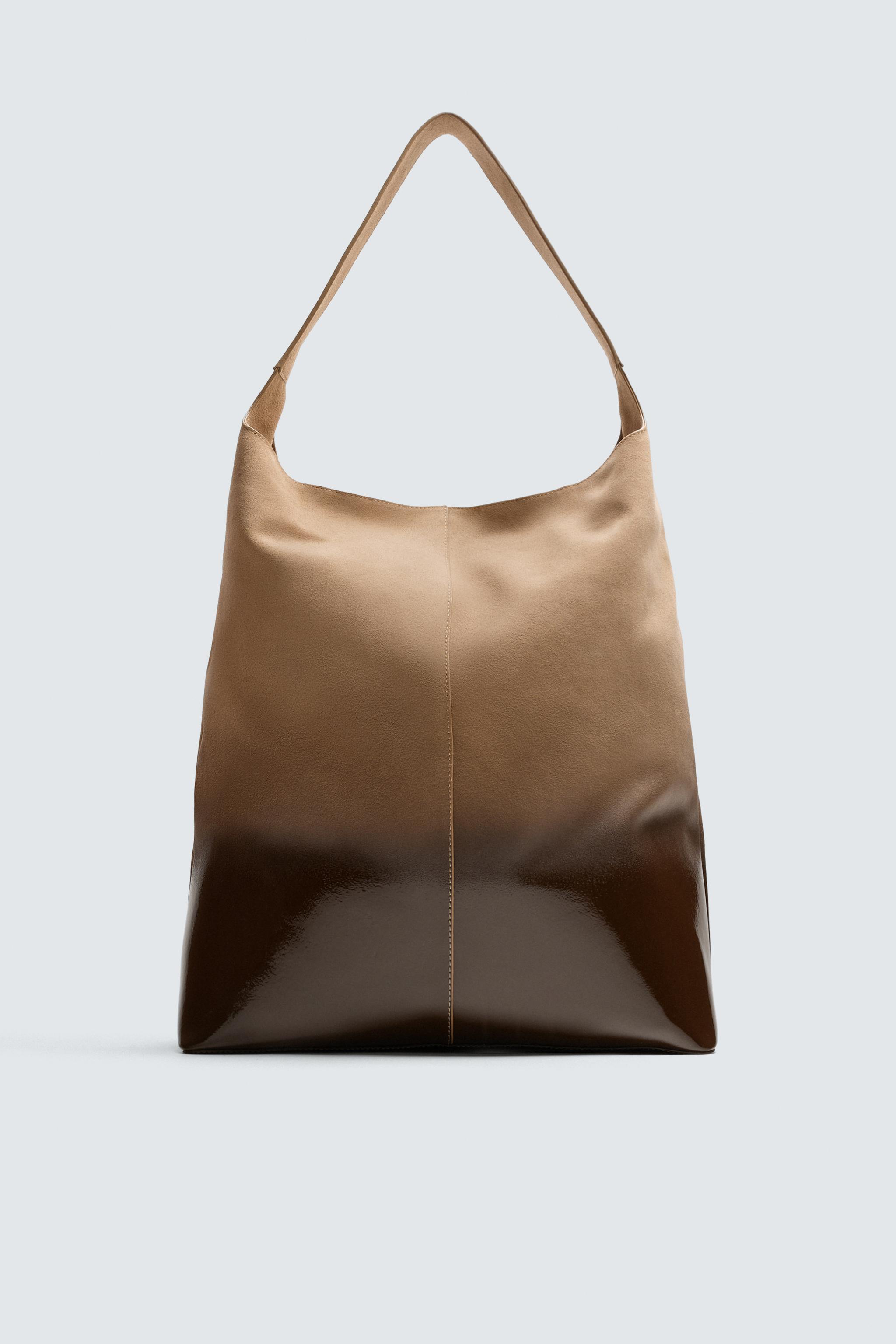 LACQUERED LEATHER SHOPPER BAG