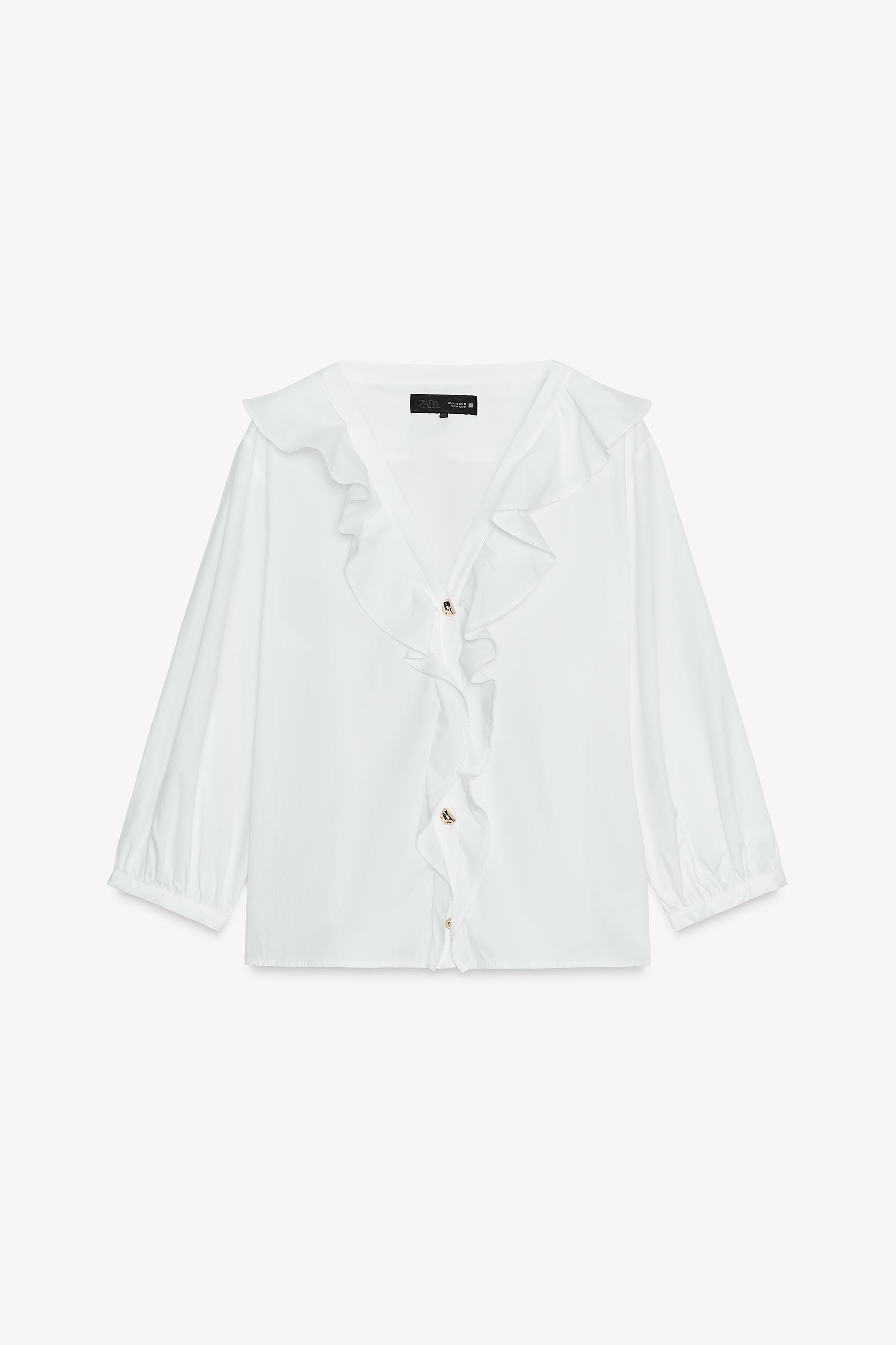 RUFFLED POPLIN SHIRT
