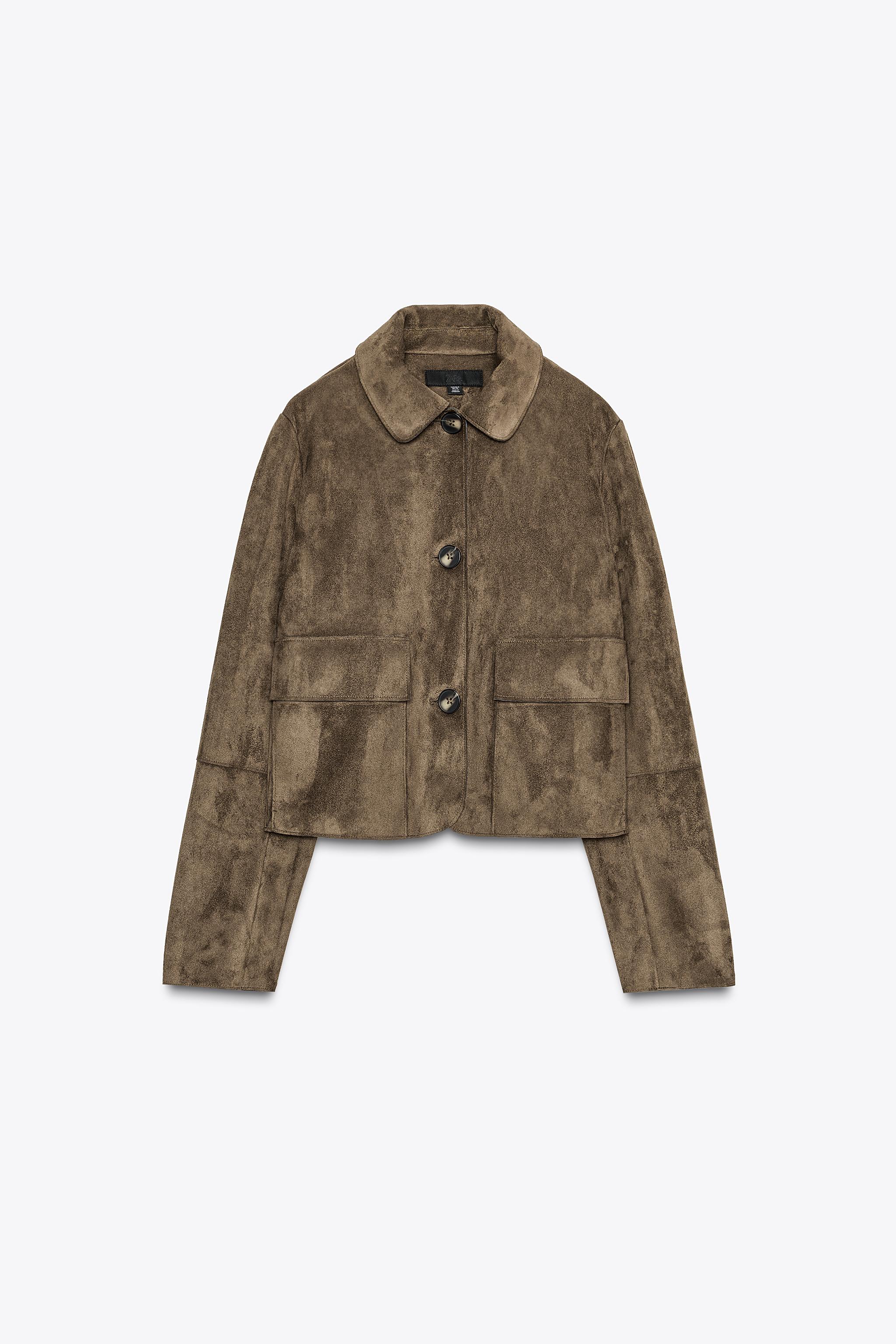 FAUX SUEDE CROPPED JACKET